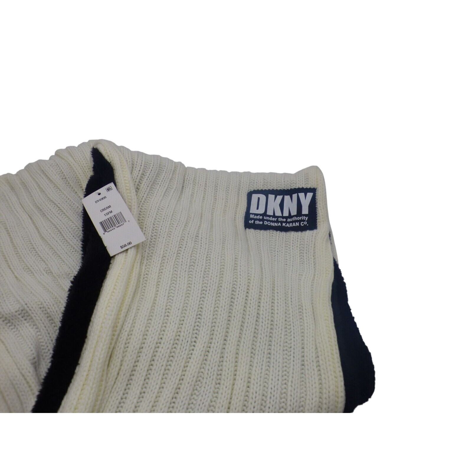 DKNY KNY Fleece-Lined Knit Infinity Scarf, Cream Size ONE SIZE - 7 Thumbnail