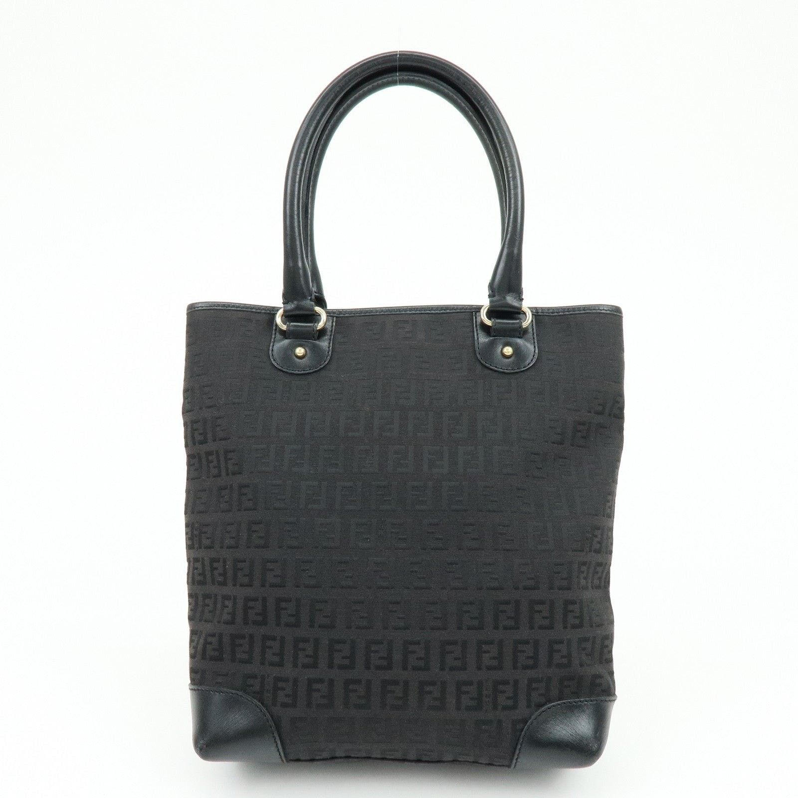 Fendi Fendi Zucchino & Leather Tote Black Size ONE SIZE - 2 Thumbnail