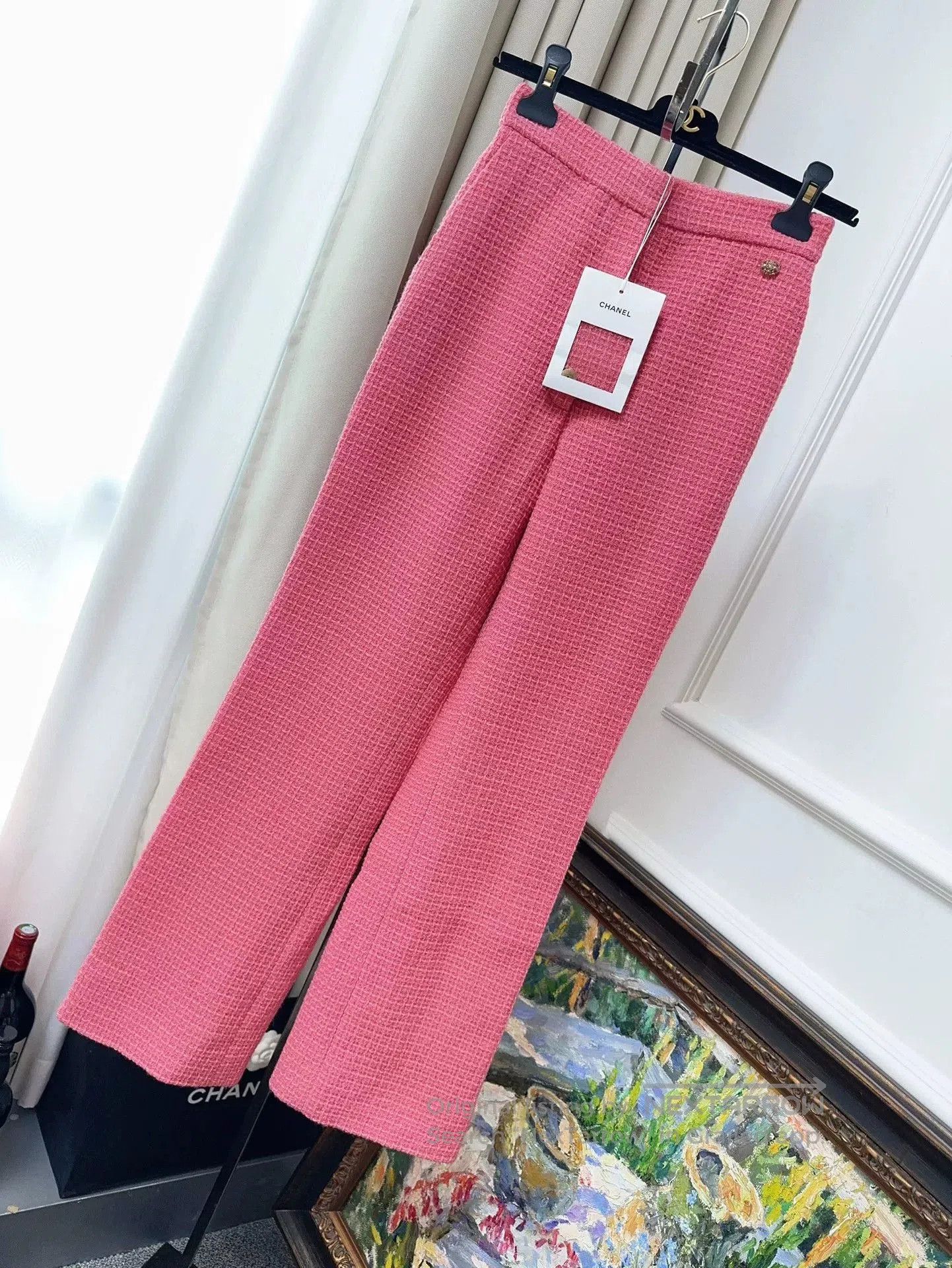 Chanel chanel pink woven long pants size 34. Size US 34 / EU 50 - 1 Thumbnail