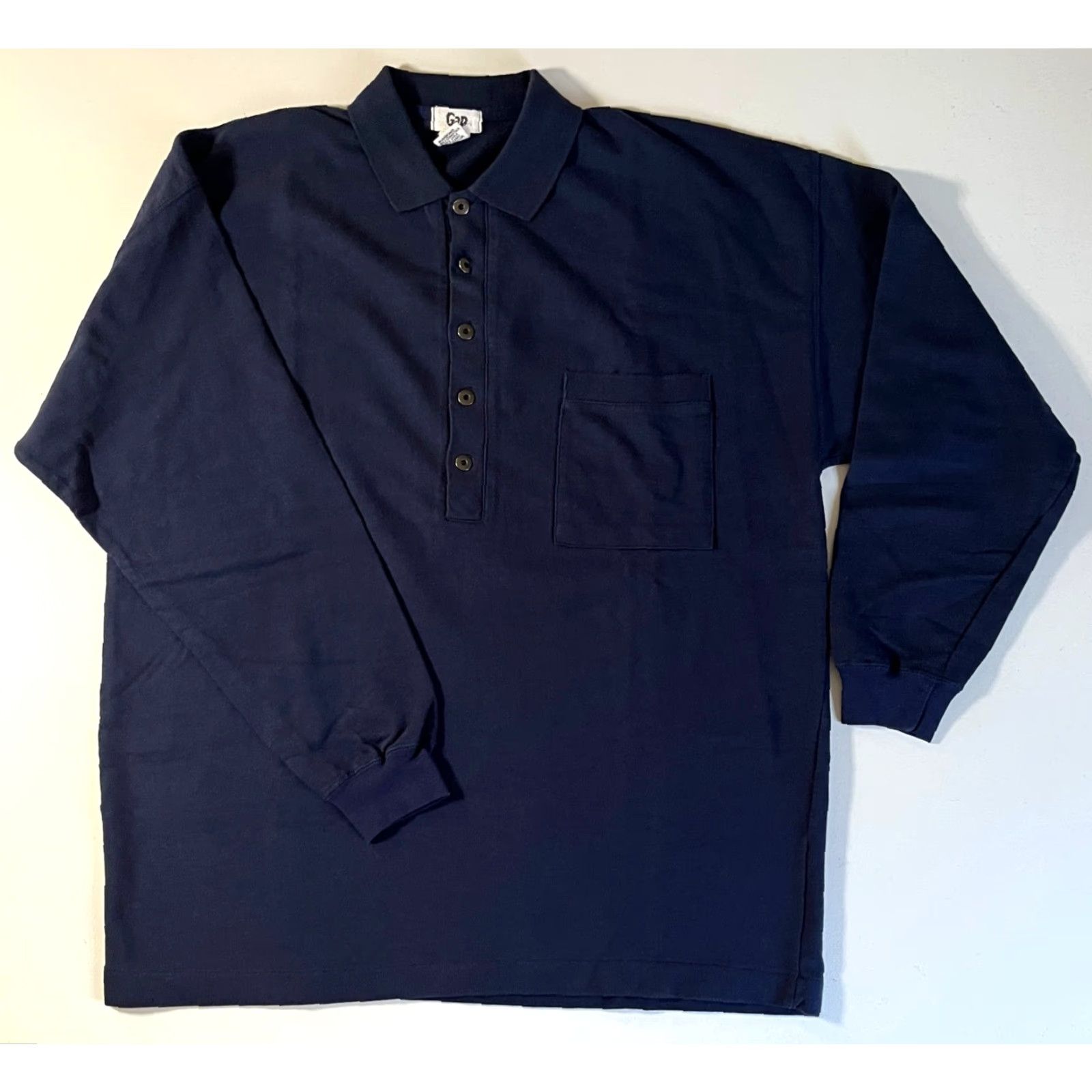 Gap VINTAGE Gap Men's Long Sleeve Polo Shirt Navy M Relaxed Fit Polo Shirt Mens Navy Gap Vintage Size M Regular Fit All Seasons Cotton Casual Shirt Size US M / EU 48-50 / 2 - 6 Thumbnail