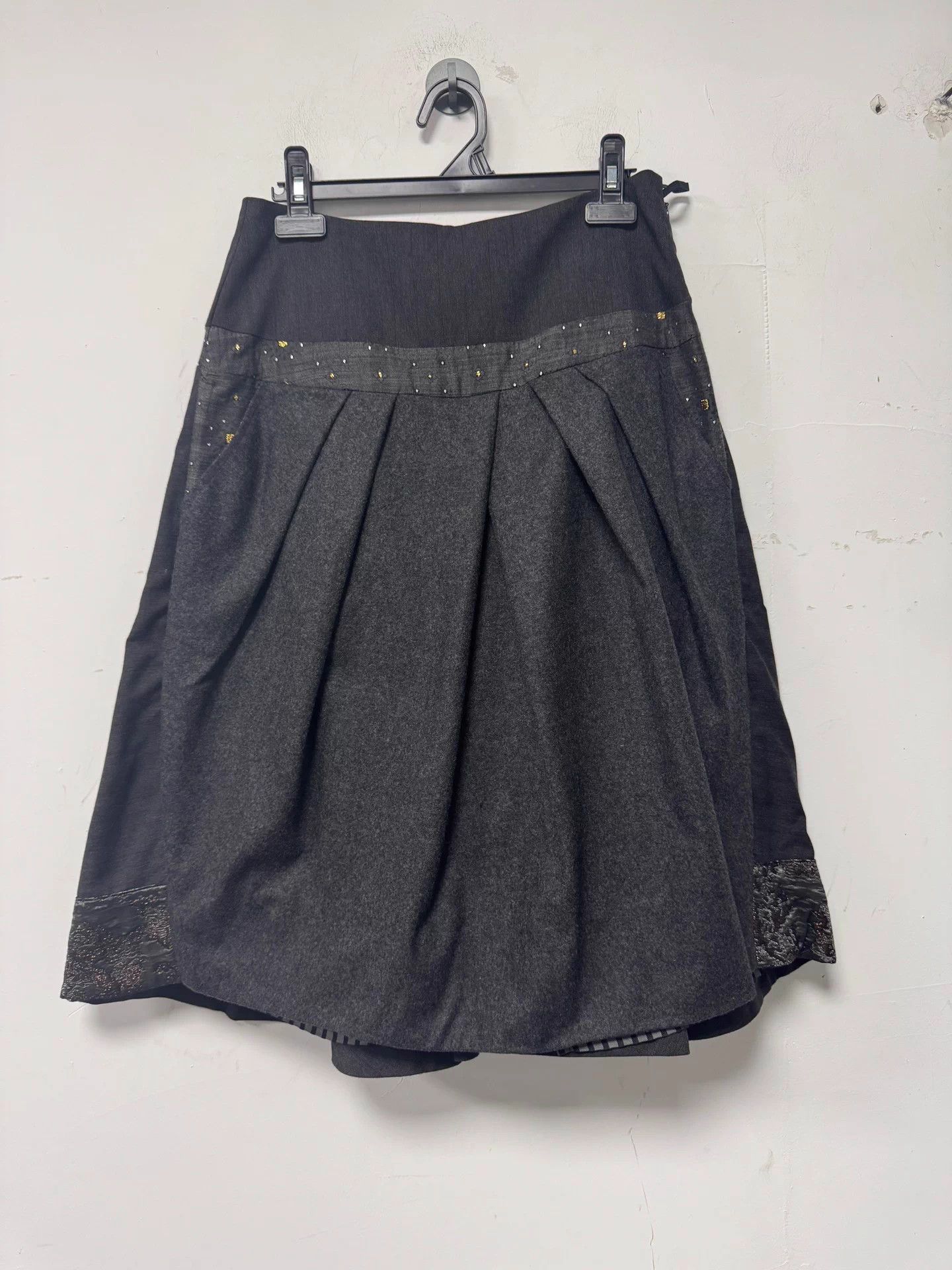 Other ANTONIO MELAS Wool Skirt Dark Gray Gold Lace 42 IT Size 30" / US 8 / IT 44 - 1 Thumbnail