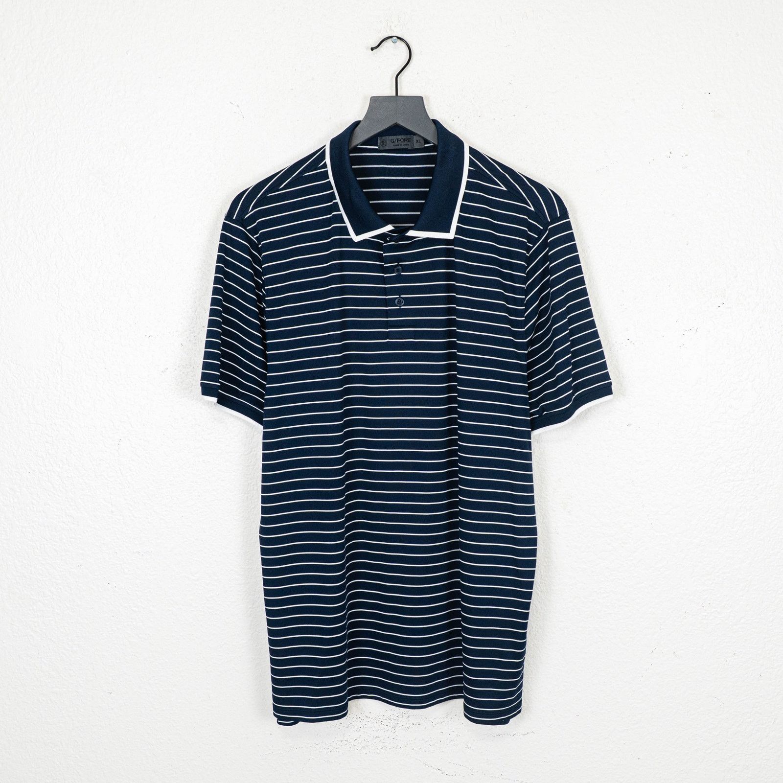 G/FORE G/FORE Golf Tech Pique Polo Navy Fine Line banded sleeve XL Size US XL / EU 56 / 4 - 1 Thumbnail