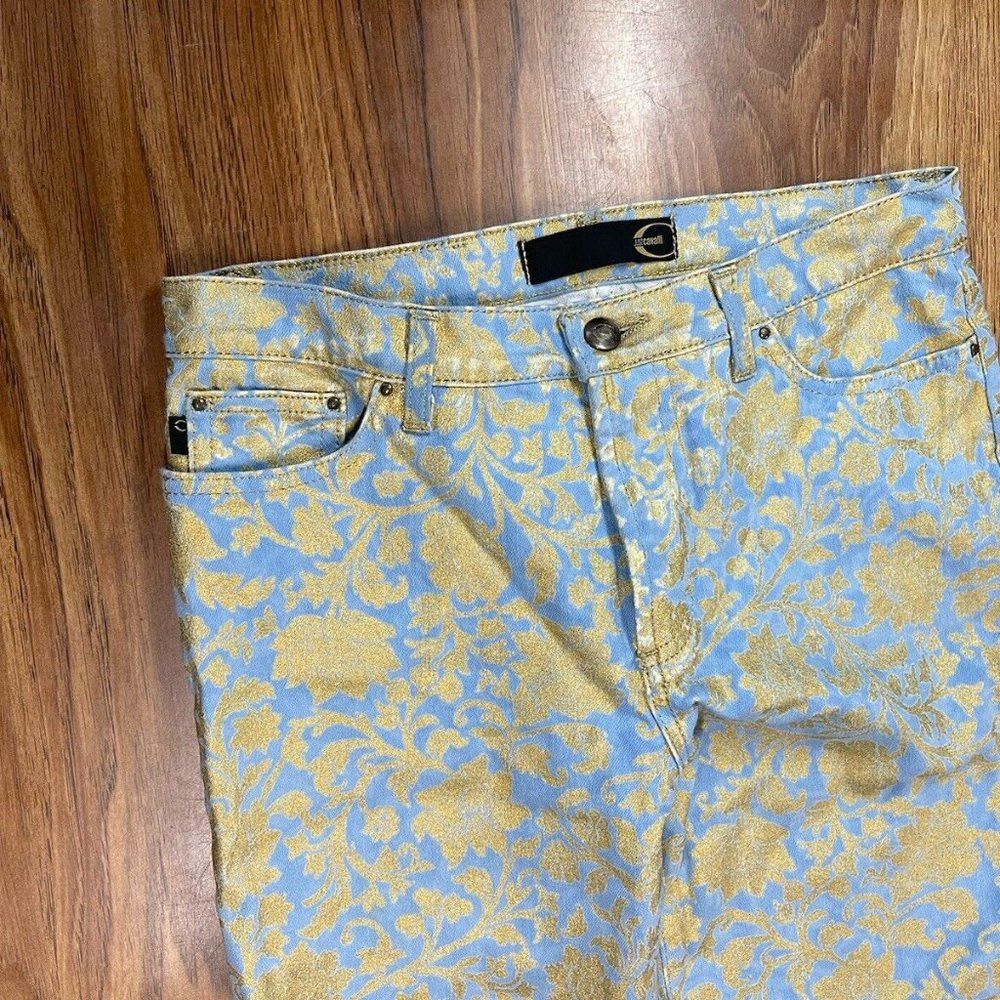 Just Cavalli Just Cavalli Women’s Gold Blue VTG Jeans Pants Sz 28 Size 28" / US 6 / IT 42 - 3 Thumbnail