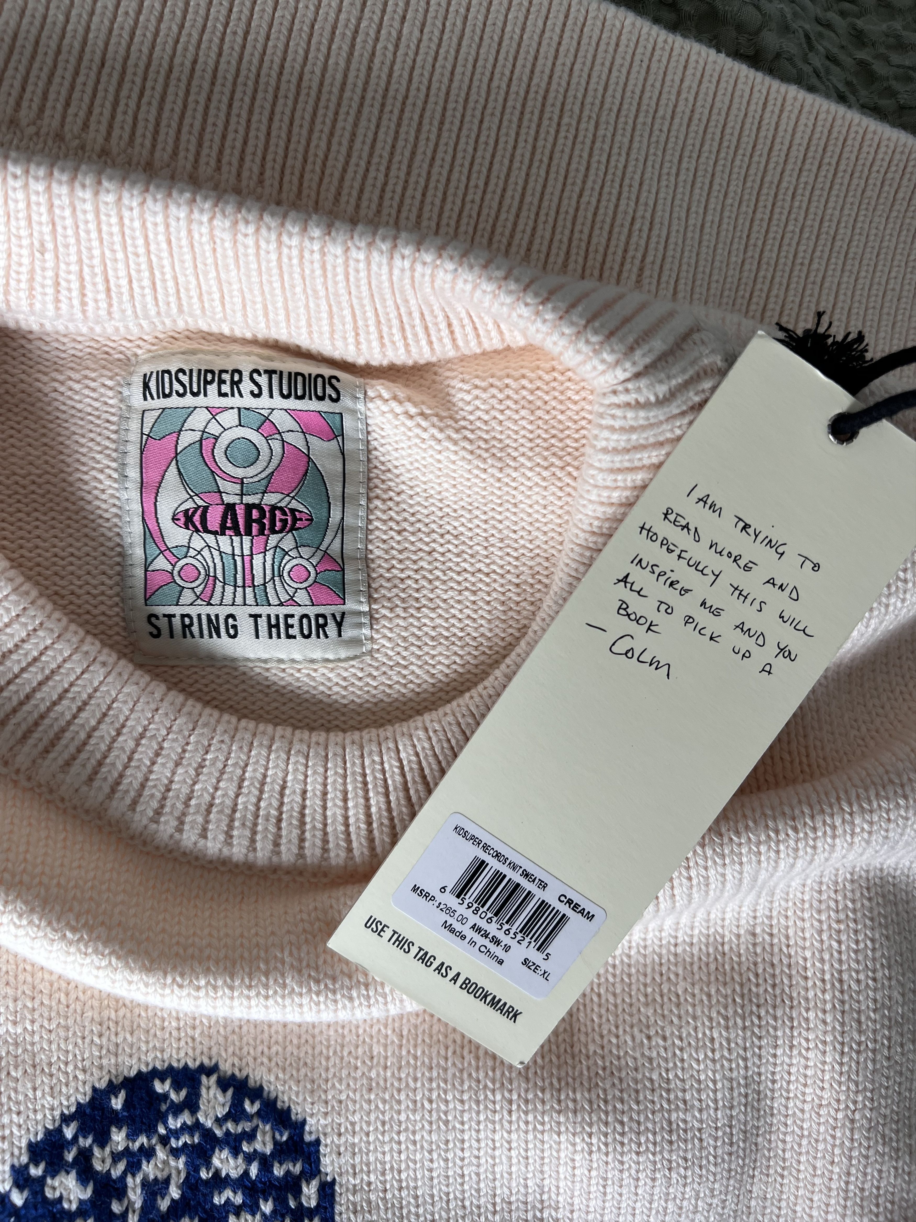 KidSuper Kidsuper Records Knit Sweater in Cream Size US XL / EU 56 / 4 - 7 Thumbnail