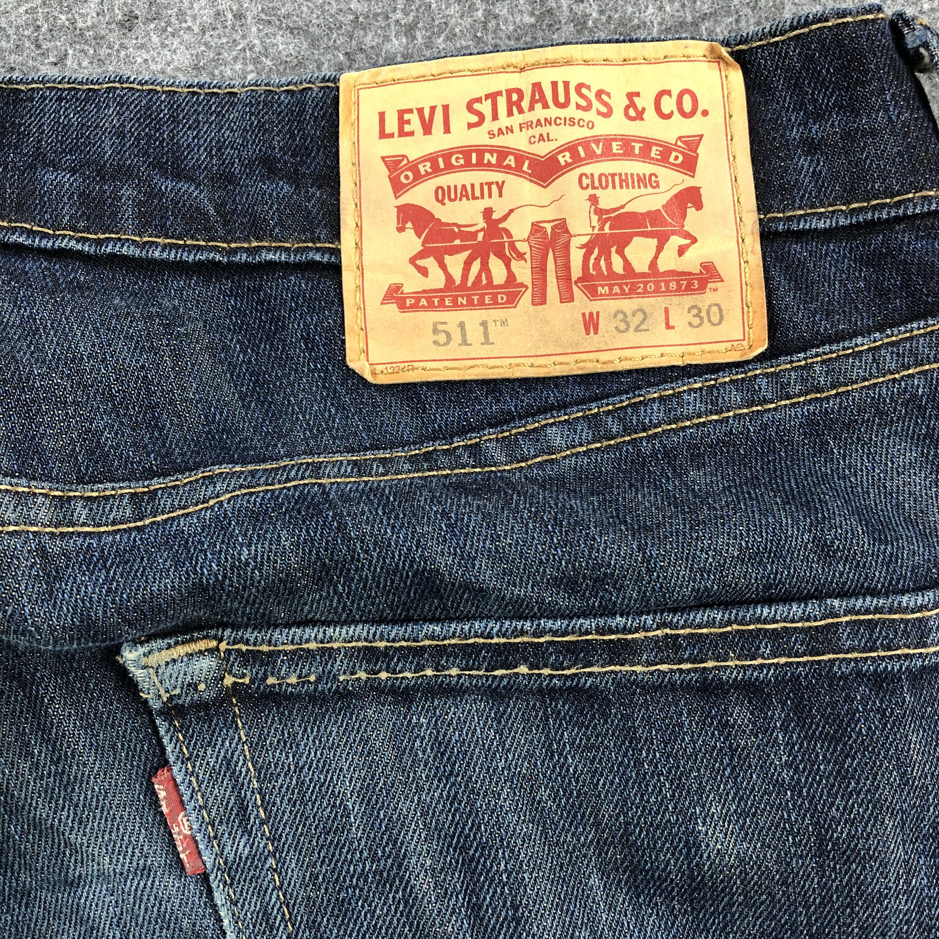 Levi's Blue wash Vintage Levis 511 Jeans Distressed Denim-J1114 Size US 34 / EU 50 - 5 Thumbnail