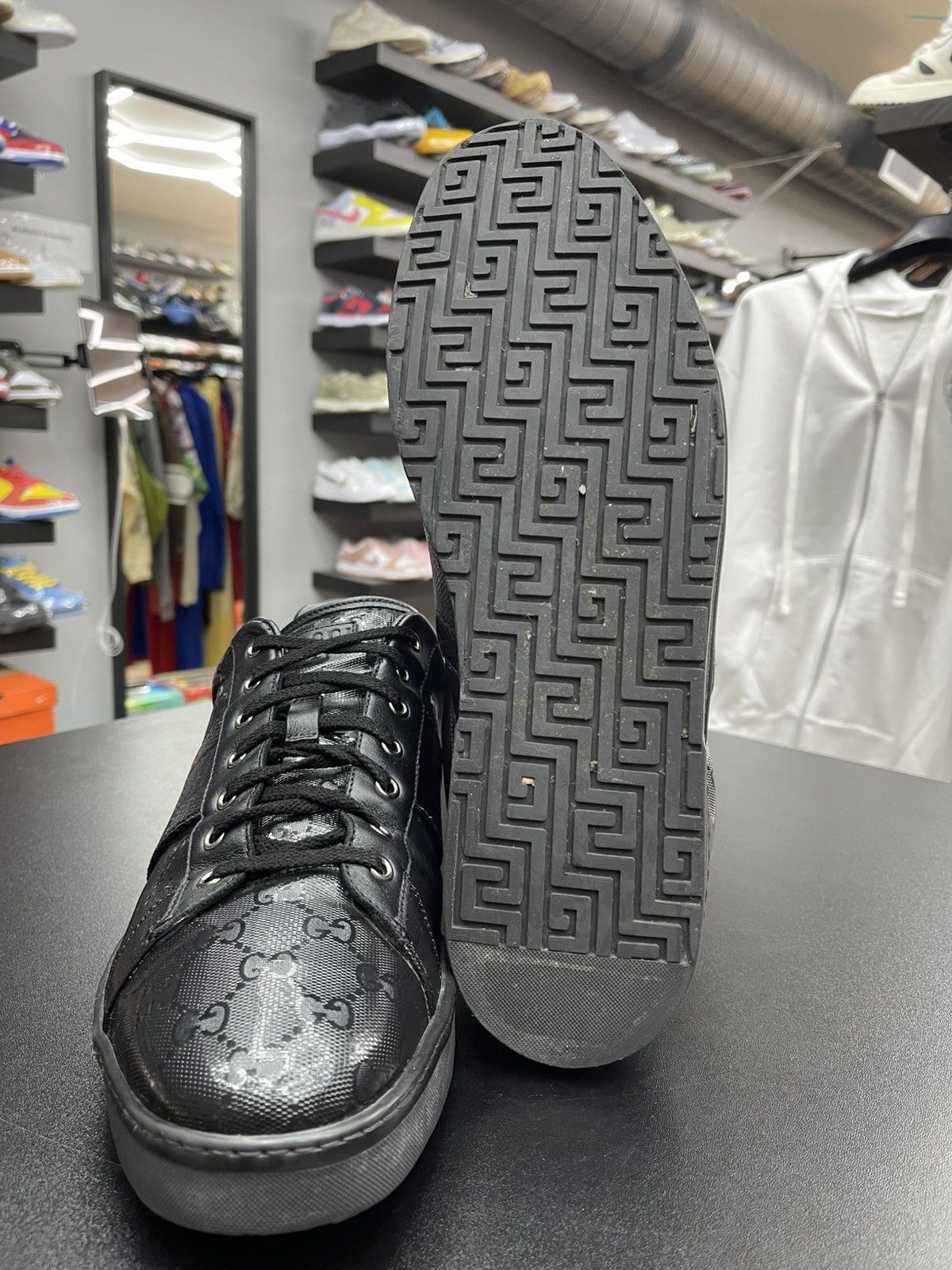 Gucci Size 13US/12.5G - Gucci GG Monogram Guccissima Low 'Black' Size US 13 / EU 46 - 10 Thumbnail