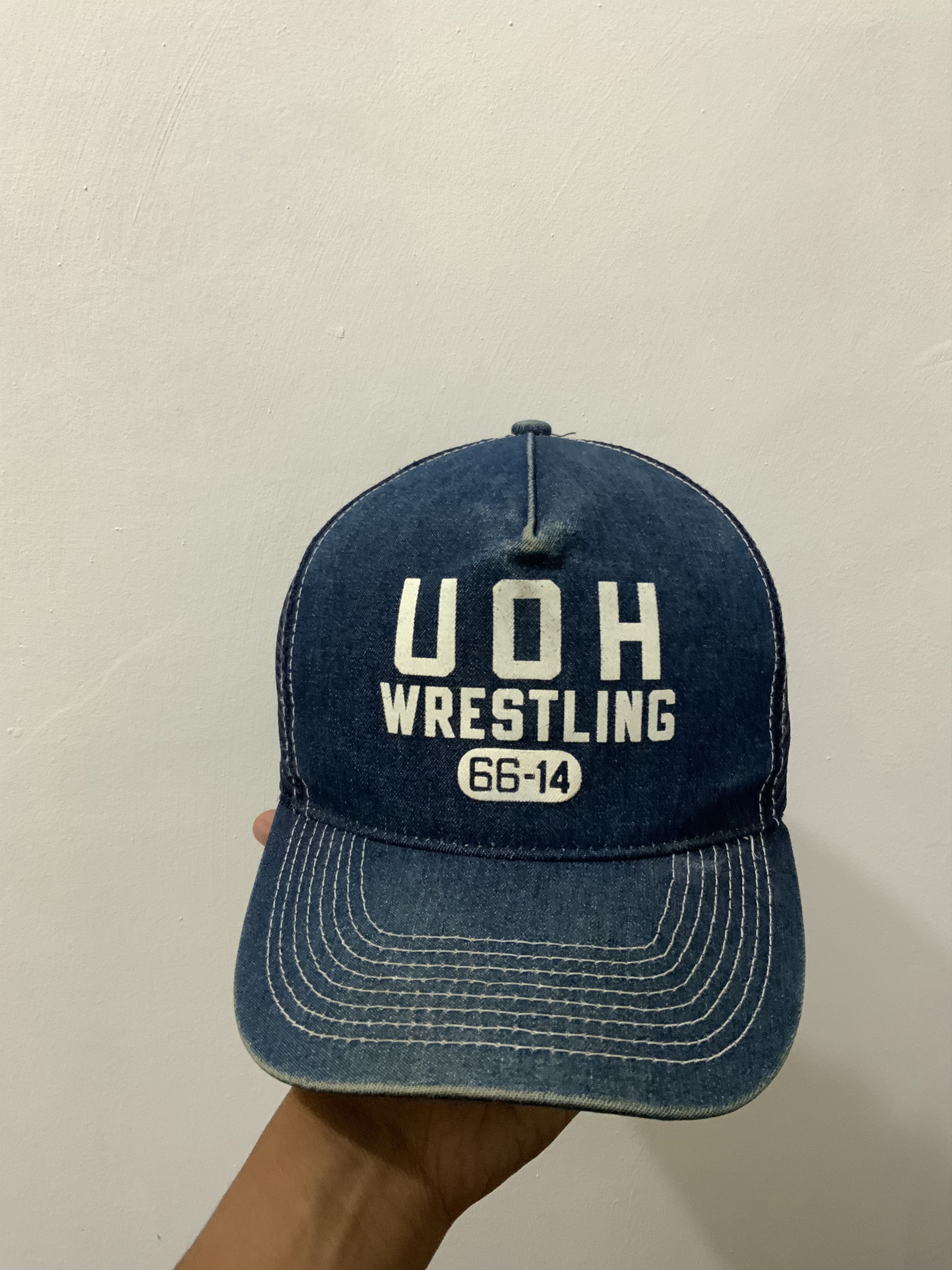 If Six Was Nine UOH Wrestling 66-14 Denime Trucker Hat Size ONE SIZE - 1 Thumbnail