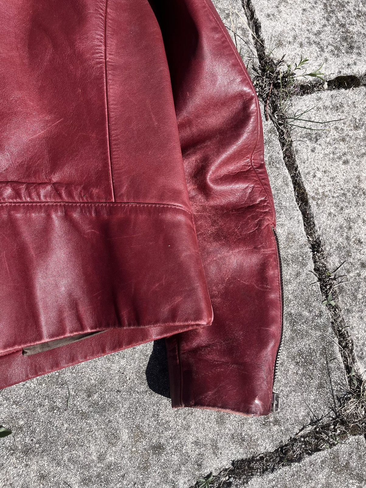Maison Margiela SS00 Maison Martin Margiela 5 zip leather jacket burgundy Size US M / EU 48-50 / 2 - 8 Thumbnail