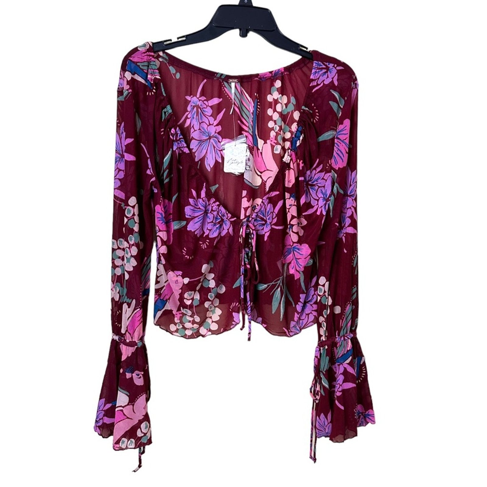 Free People Free People Floral Print Of Paradise Tie Front Crop Top Size S / US 4 / IT 40 - 3 Thumbnail