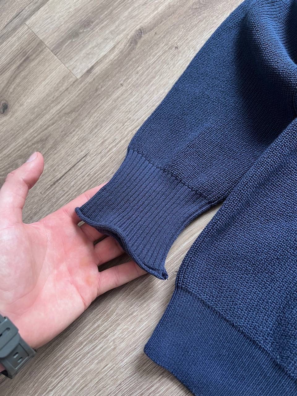 Maison Margiela Maison Margiela Cotton Knit Hoodie Navy Size S Size US S / EU 44-46 / 1 - 5 Thumbnail