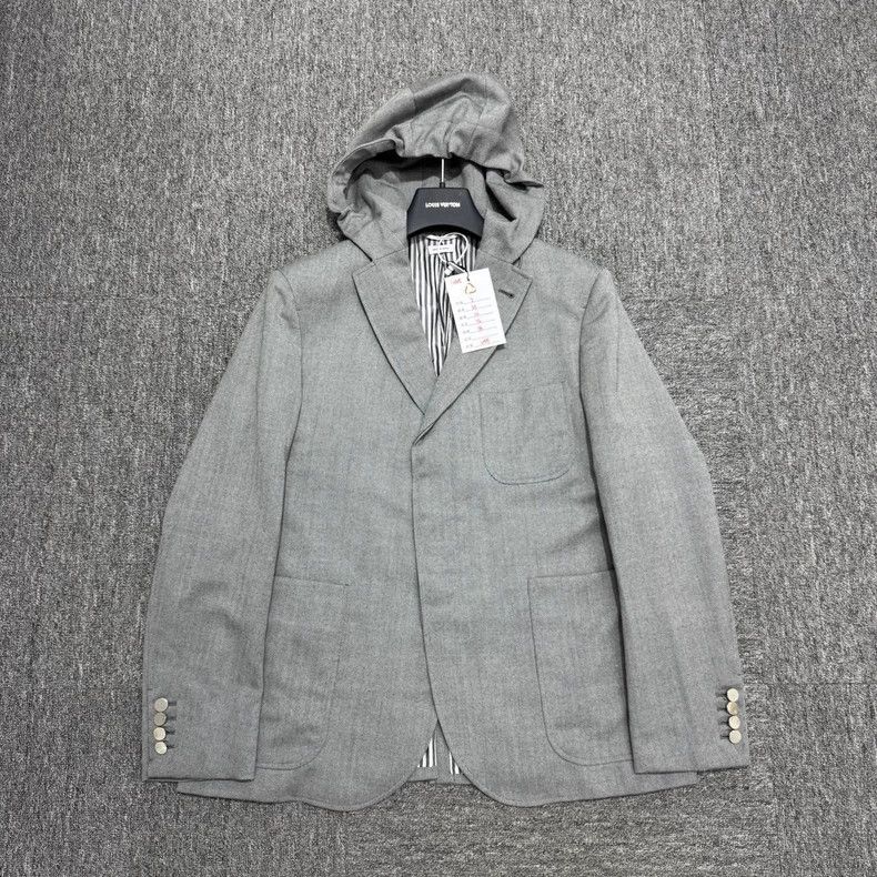 Thom Browne Thom Browne size2 Gray hooded dress jacket Size 40L - 1 Thumbnail