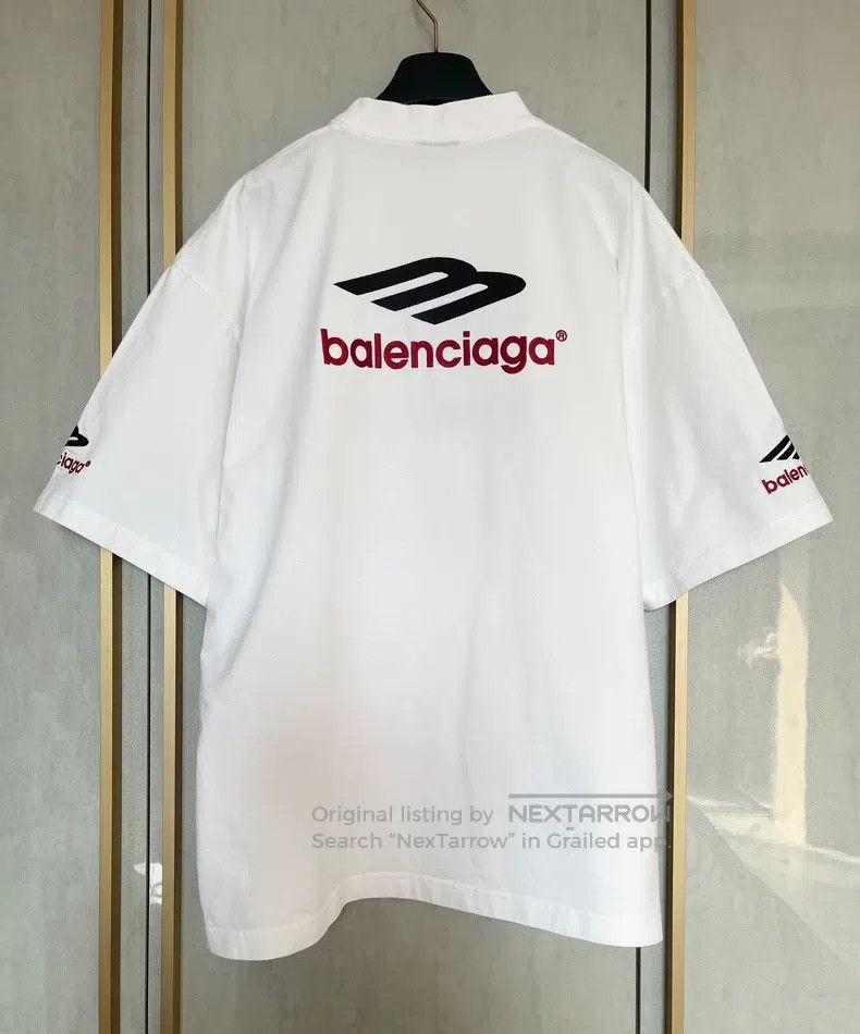 Balenciaga Balenciaga Embroidered Logo White T-Shirt Size US L / EU 52-54 / 3 - 2 Thumbnail