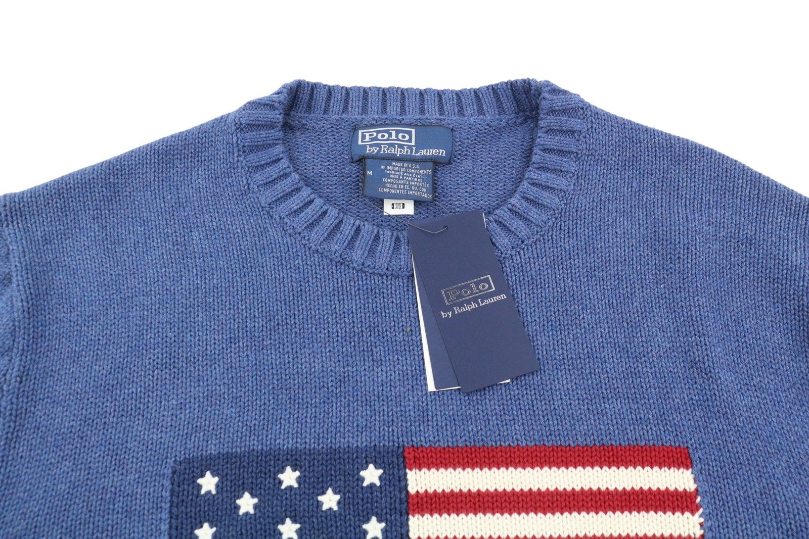 Ralph Lauren BLUE M Cotton USA Flag Pullover 86949 Size US M / EU 48-50 / 2 - 5 Thumbnail