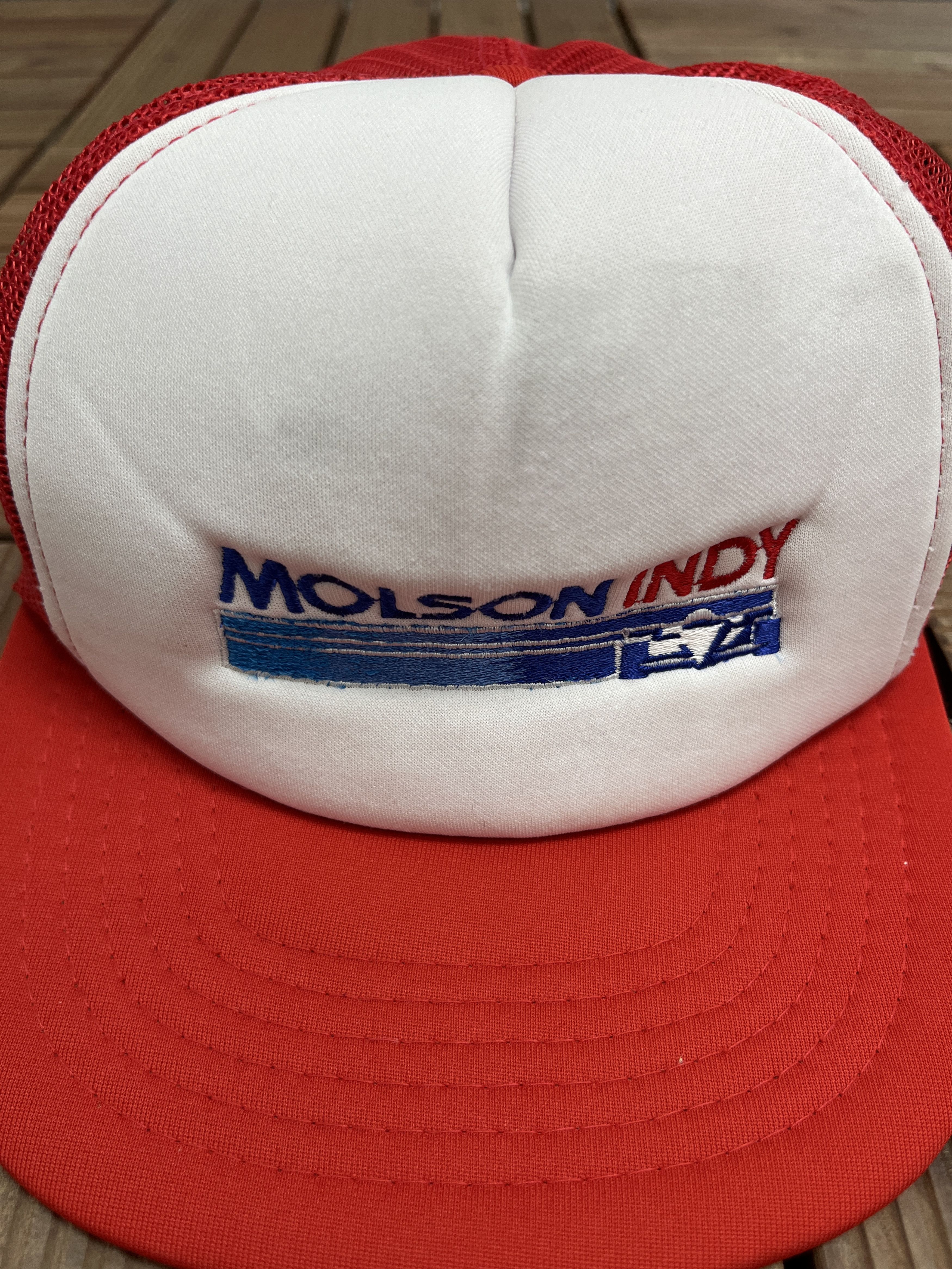 Vintage Molson Indy Embroidered Vintage White Trucker Hat Cap Size ONE SIZE - 3 Thumbnail