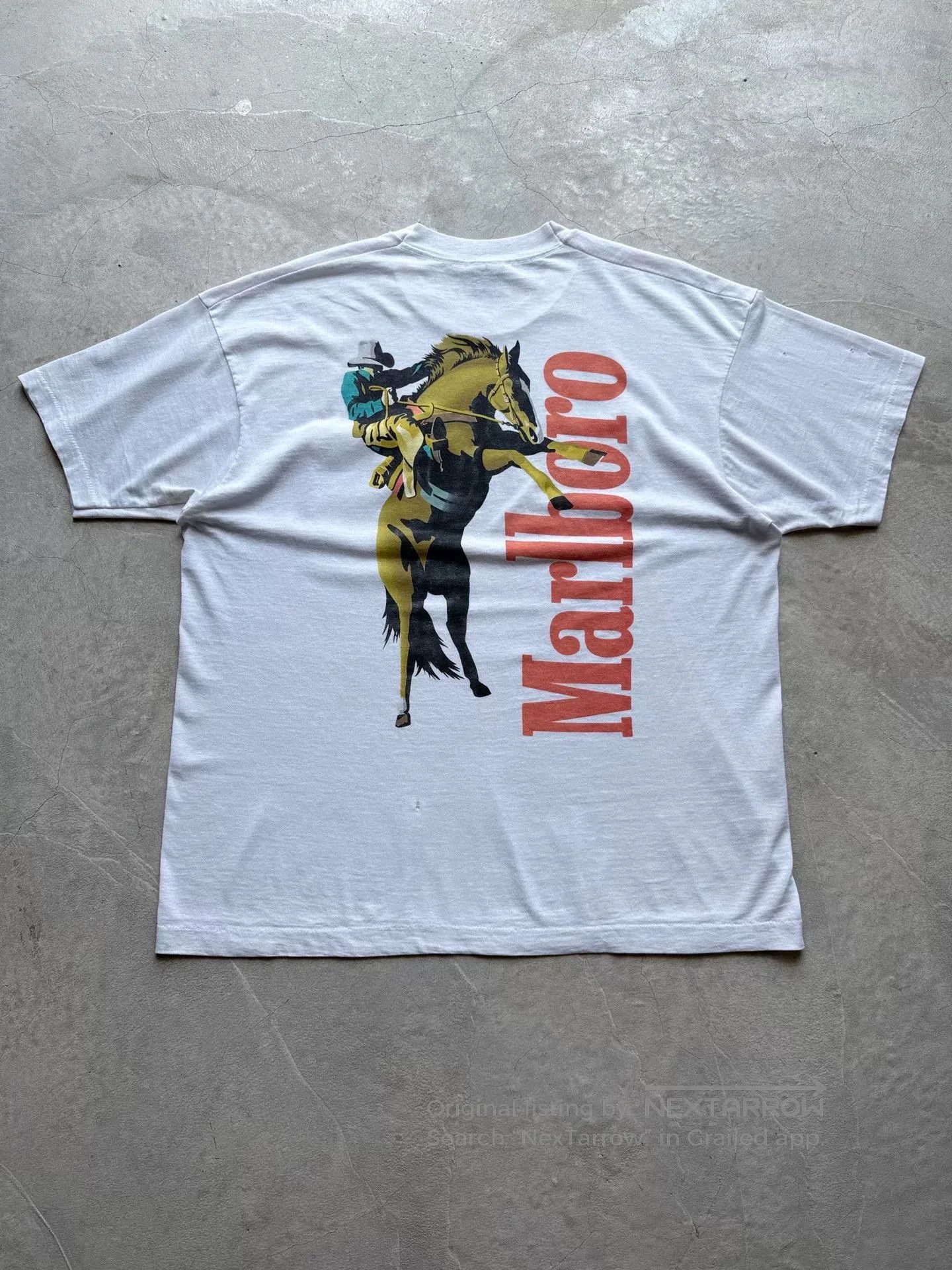 Vintage Vintage 90s Marlboro Cowboy Graphic Tee. Size US XL / EU 56 / 4 - 1 Thumbnail