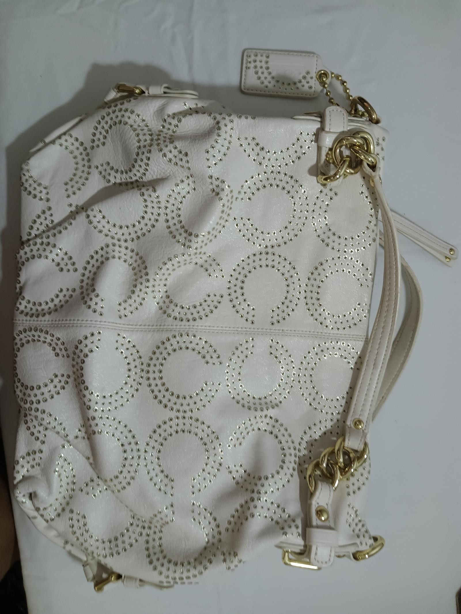 Coach Stylish White Studded Handbag by Coach Size ONE SIZE - 6 Thumbnail