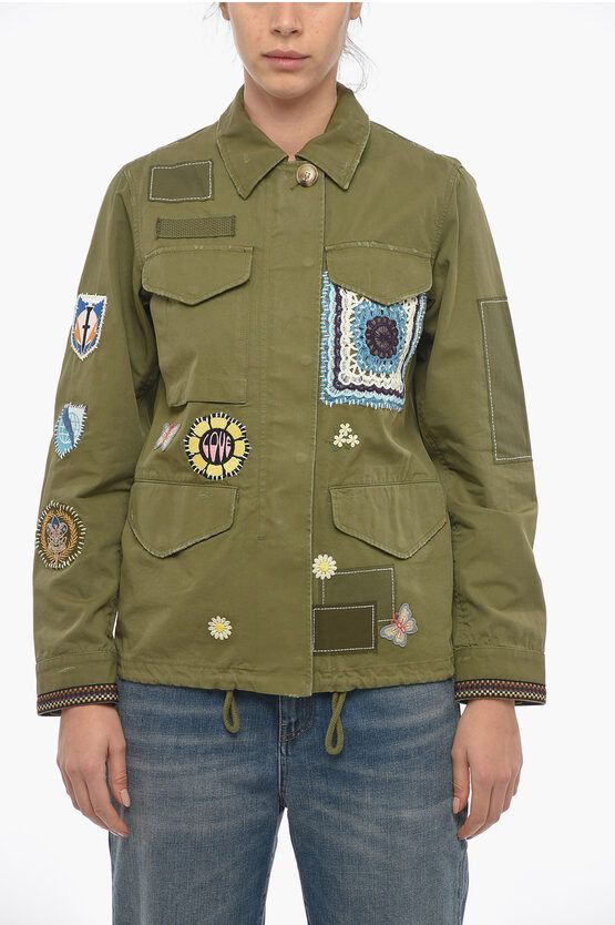 image of Amiri Og1Mm0524 Military Trench Coat In Green, Women's (Size Medium)
