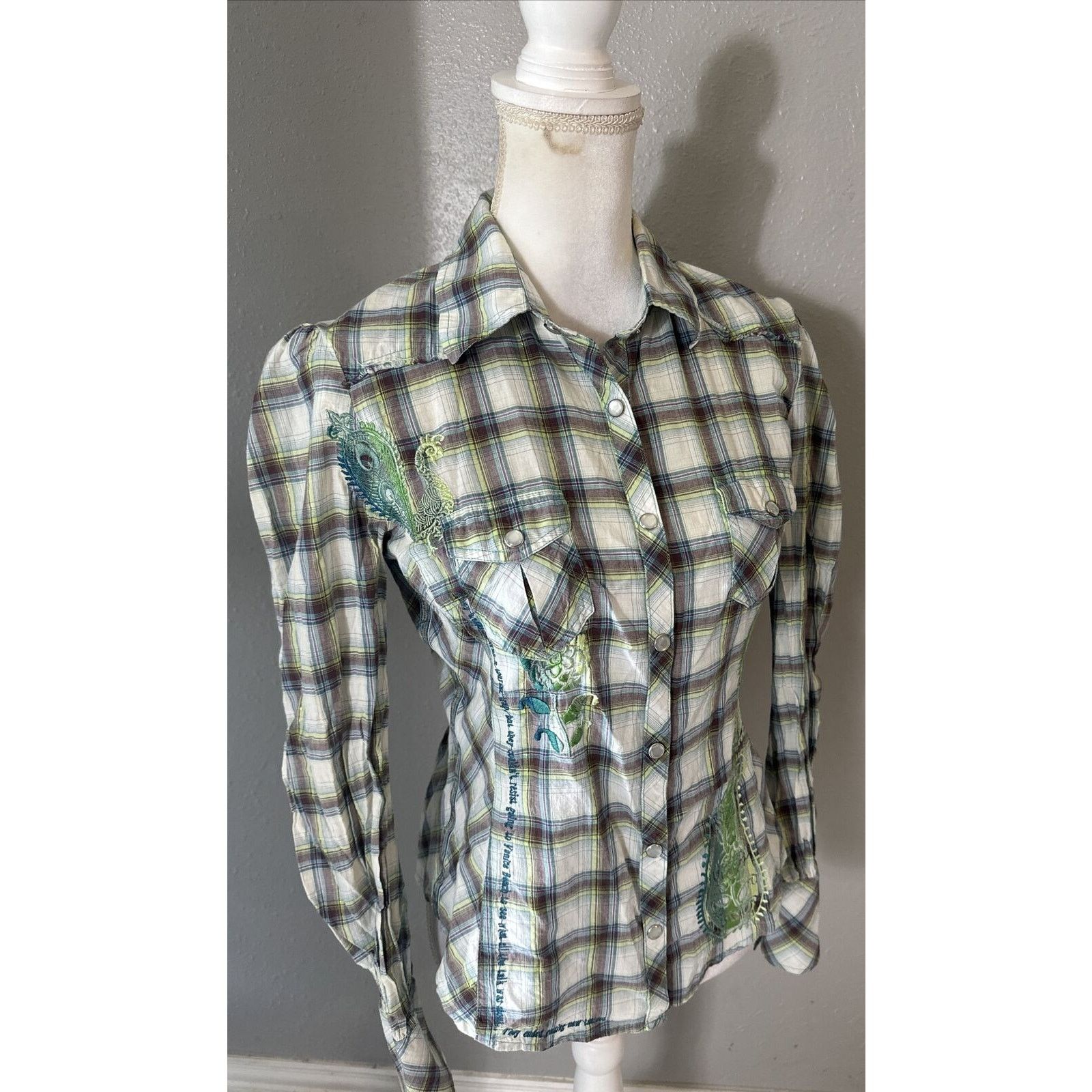 Johnny Was Johny Was 3J Workshop Women’s Plaid Embroidered Shirt Venice Size S / US 4 / IT 40 - 2 Thumbnail