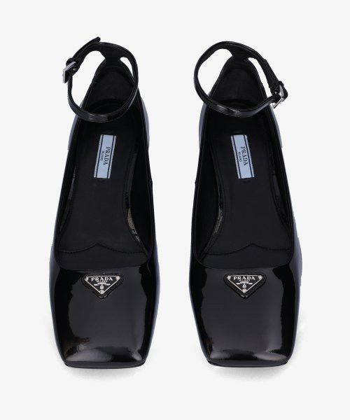 Prada o1w1db11124 Triangle Logo Patience Leather Ballerina Black Size US 6 / IT 36 - 2 Thumbnail