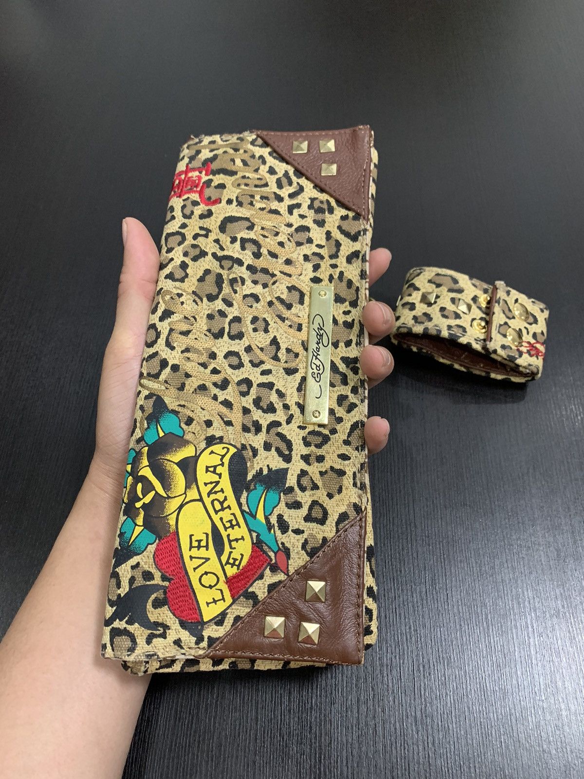 Ed Hardy Ed Hardy Clutches Love Eternal Leopard Print Size ONE SIZE - 12 Thumbnail
