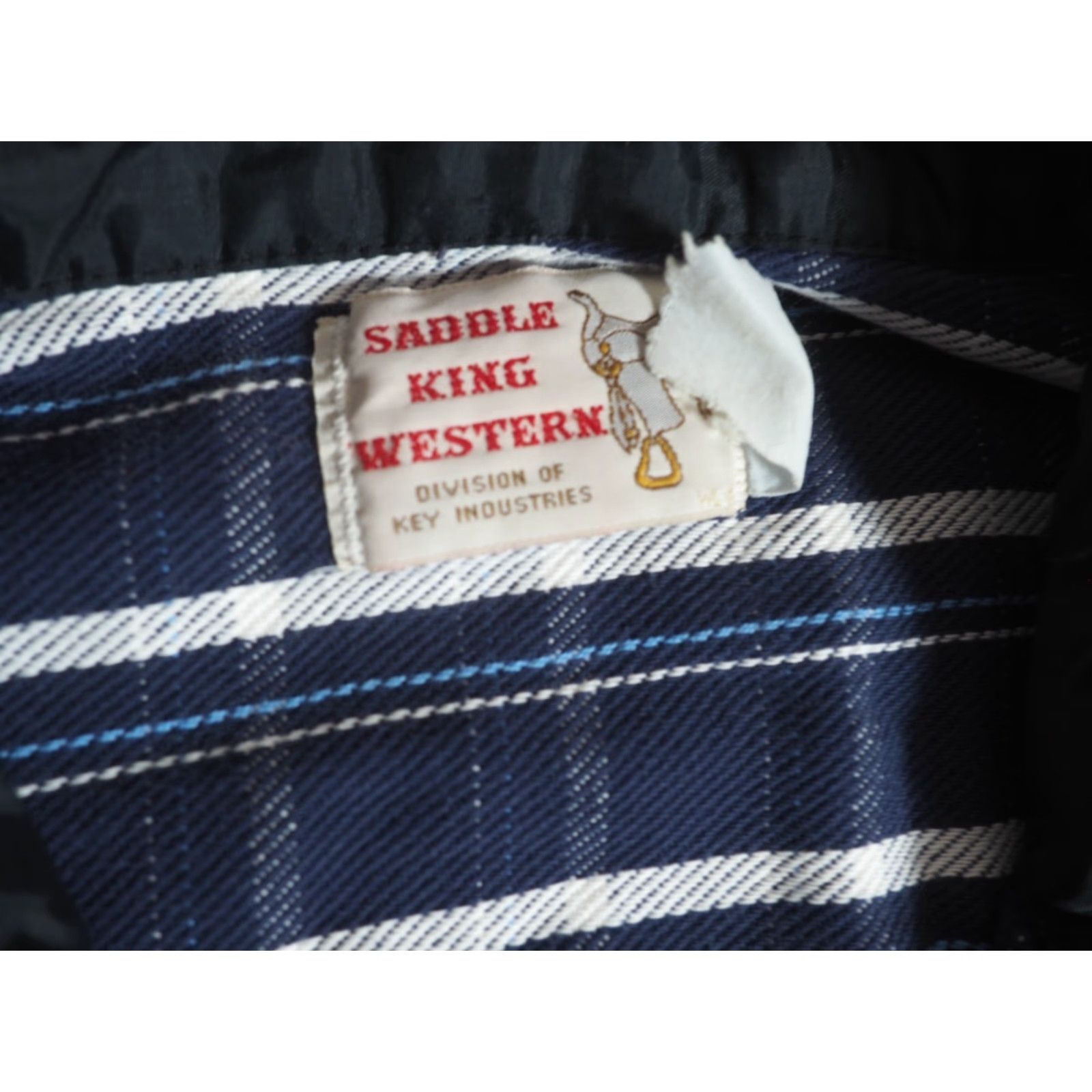 Vintage VTG Saddle King Cotton Blue White Western Flannel Grunge Pearl Snap Shirt 2X Size US XXL / EU 58 / 5 - 4 Thumbnail