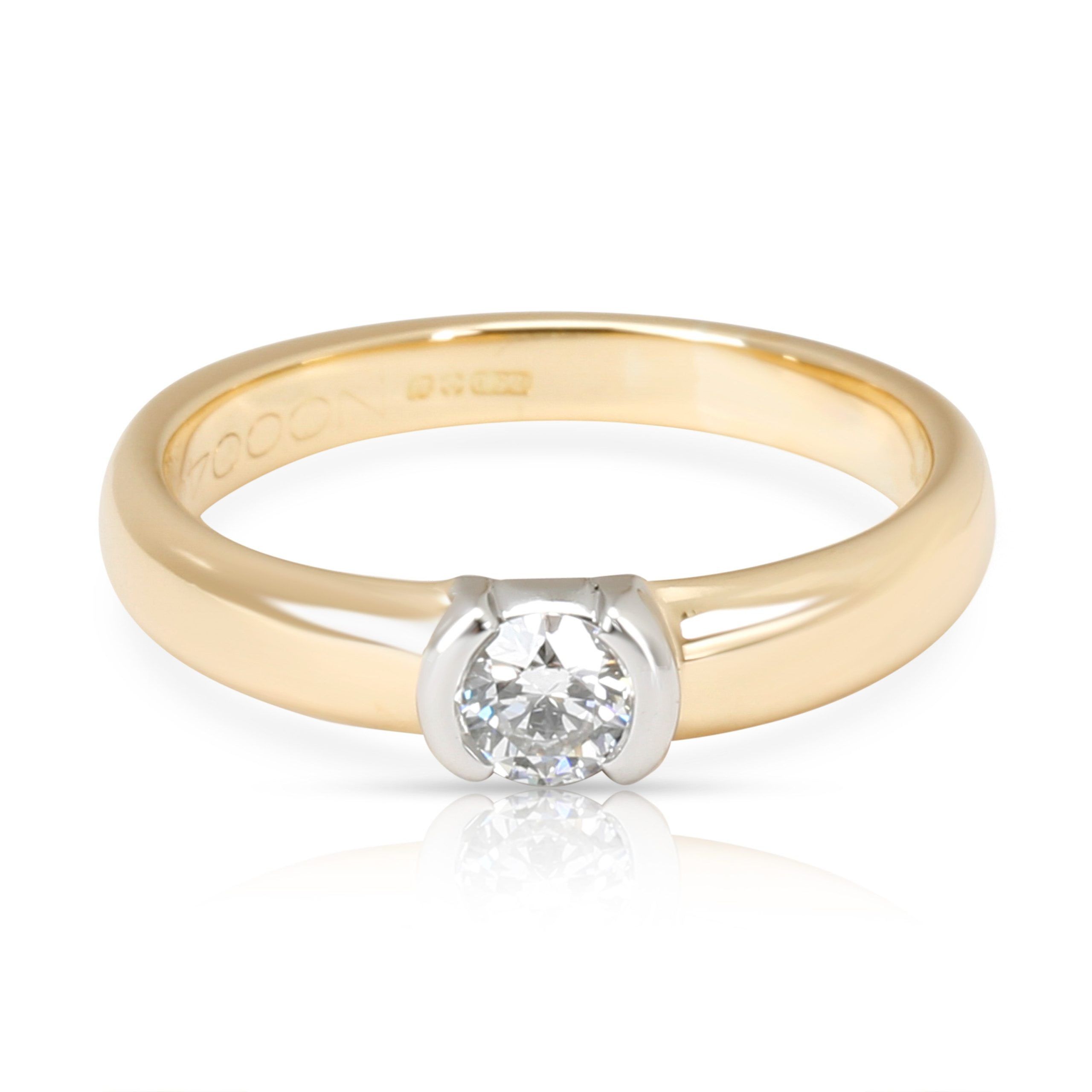 image of Tiffany Co Tiffany & Co. Semi Bezel Diamond Engagement Ring In 18Kt Gold E If 0.21 Ctw, Women's
