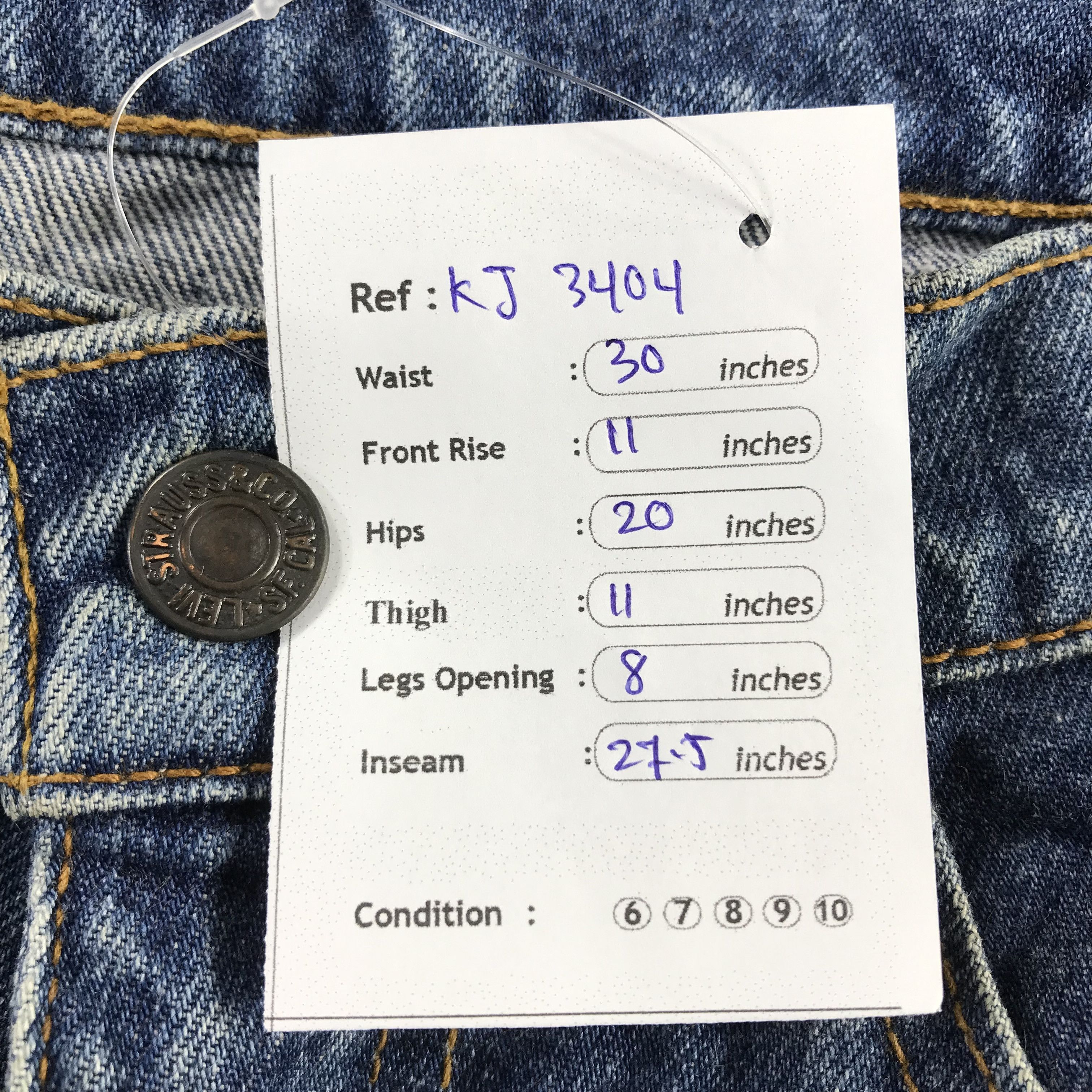 Levi's Vintage 90's Levis Jeans Stone wash Denim KJ3404 Size US 30 / EU 46 - 11 Thumbnail