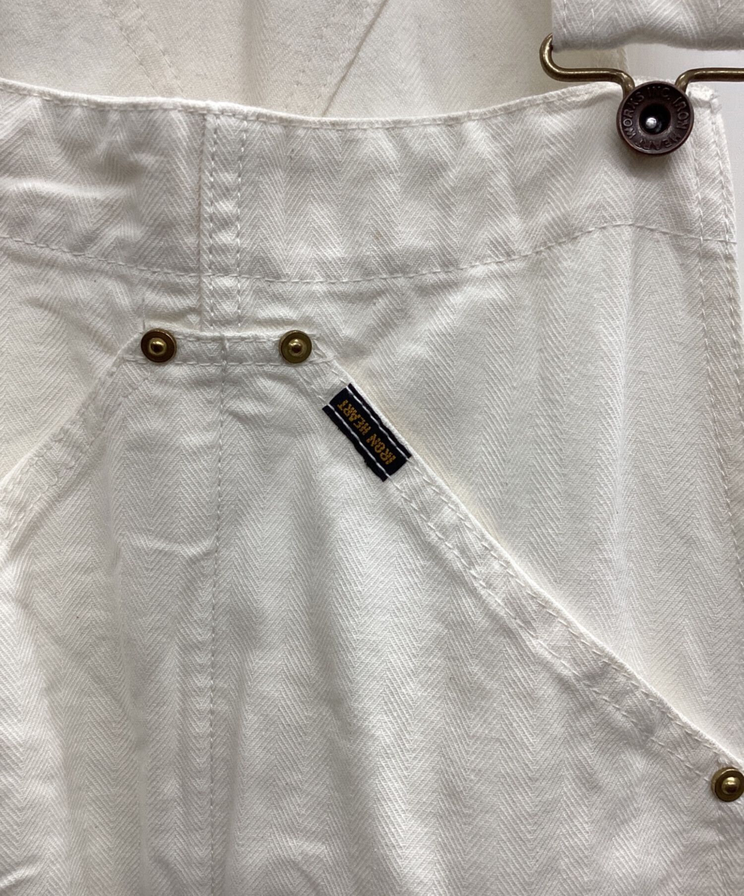 Iron Heart IRON HEART Plain Overalls White Cotton W30 Size US 34 / EU 50 - 6 Thumbnail