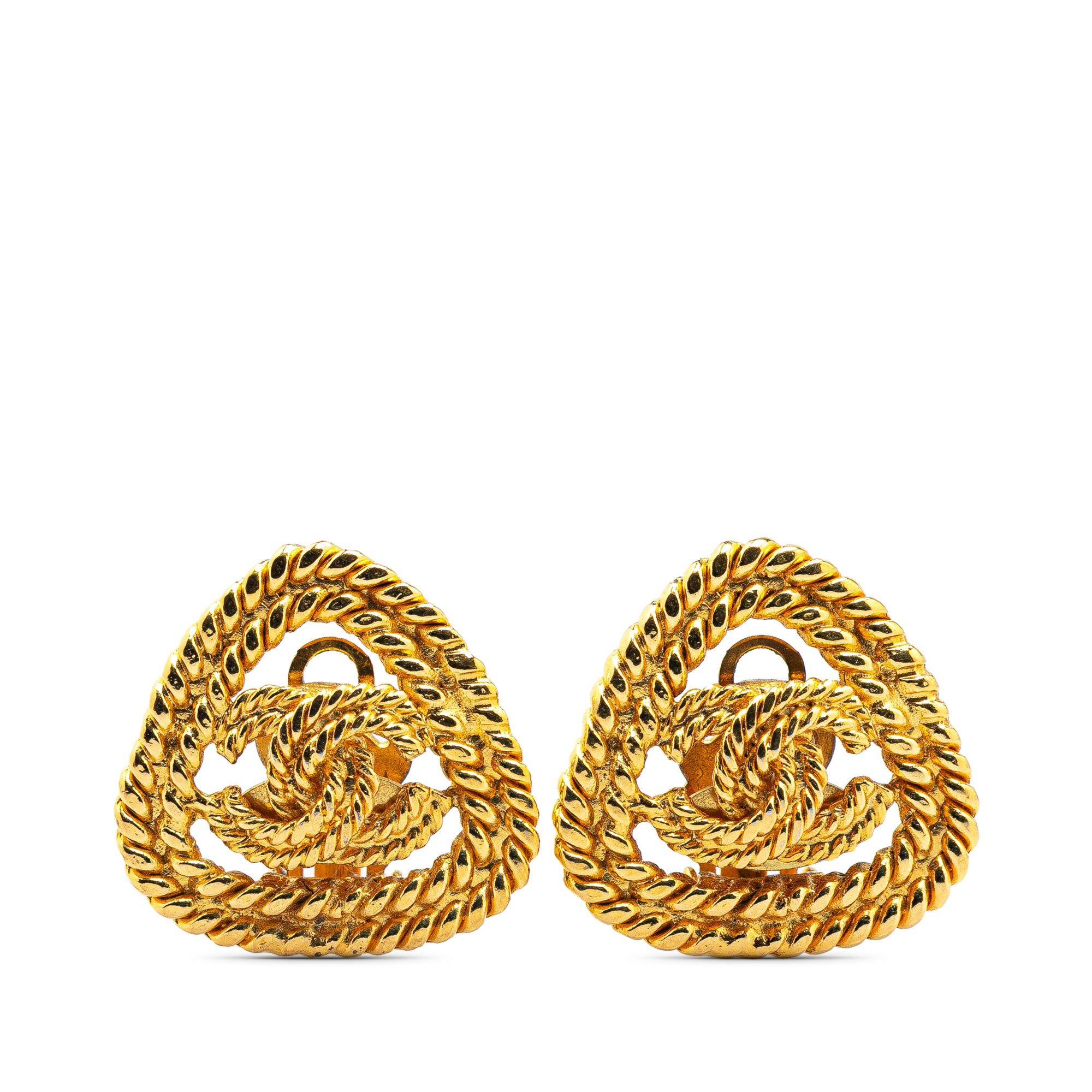 Chanel Chanel Gold Plated CC Clip On Earrings Gold Size ONE SIZE - 1 Thumbnail
