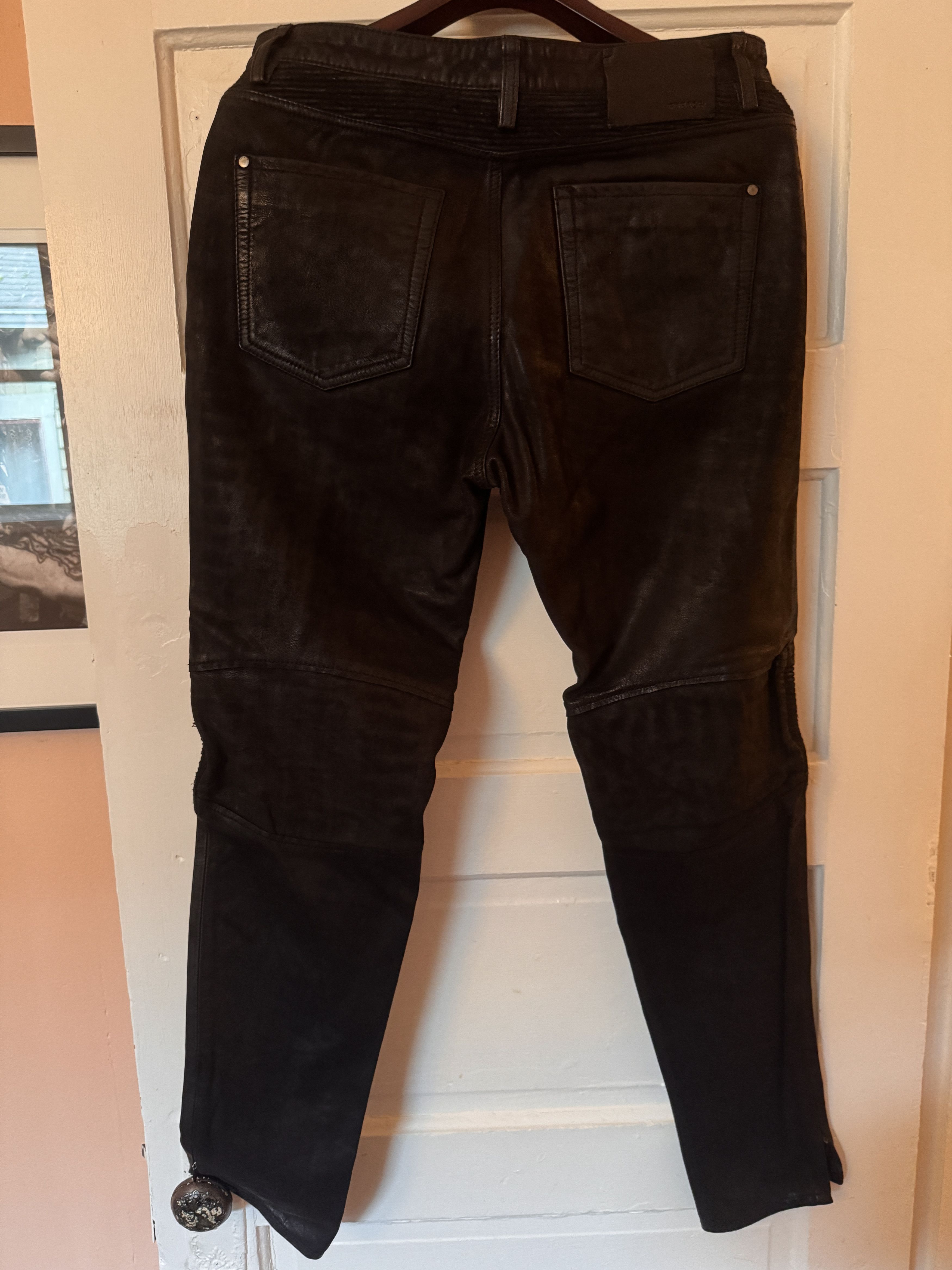 Preach Biker leather pants by Preach, Size S (fits like 32W/30L) Size US 32 / EU 48 - 4 Thumbnail
