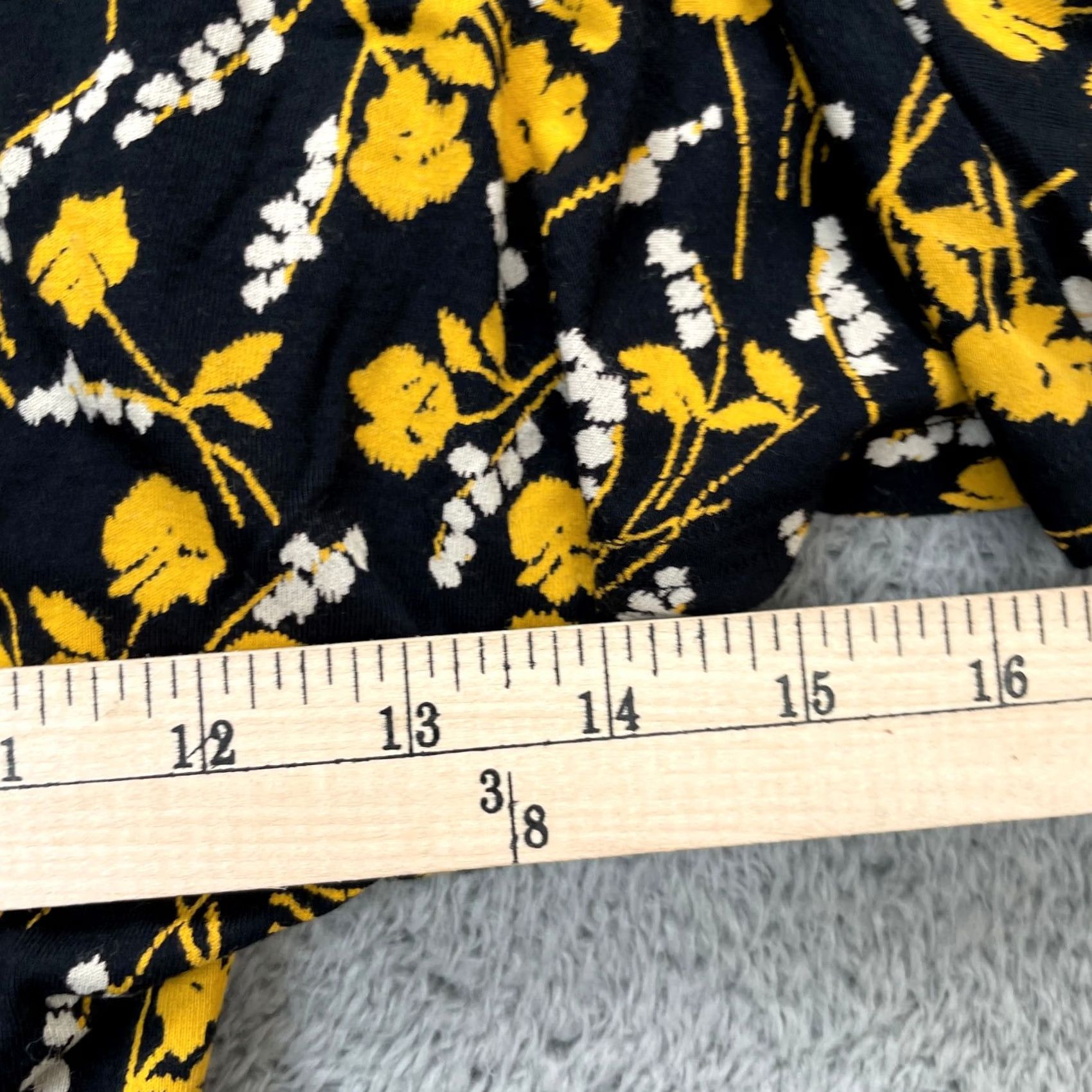 Anthropologie VINTAGE Maeve Dress Women S Black Yellow Floral Short Sleeve Fit Flare Anthropologie Size 28" / US 6 / IT 42 - 8 Thumbnail