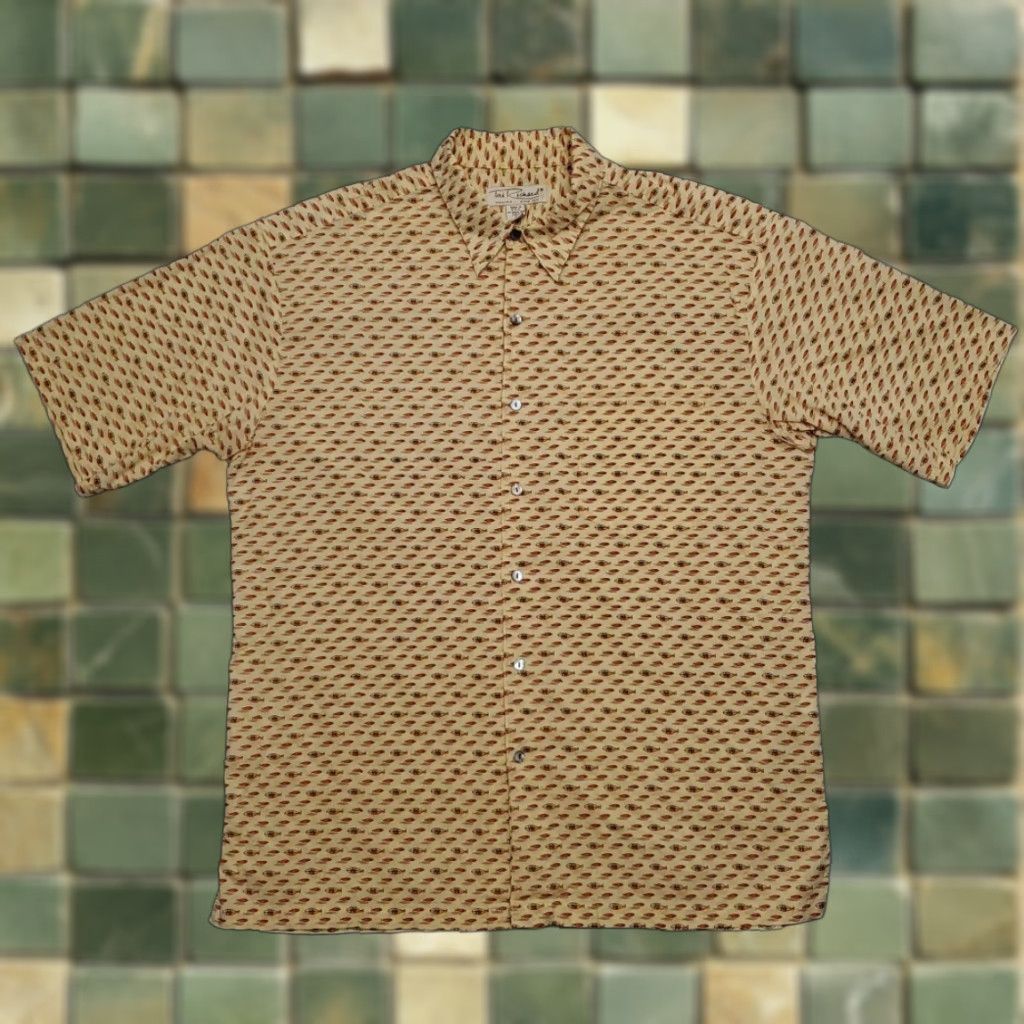 Tori Richard VINTAGE Tori Richard Shirt Mens L Yellow Geometric Fish Print Button Up Short Sleeve Size US L / EU 52-54 / 3 - 1 Thumbnail