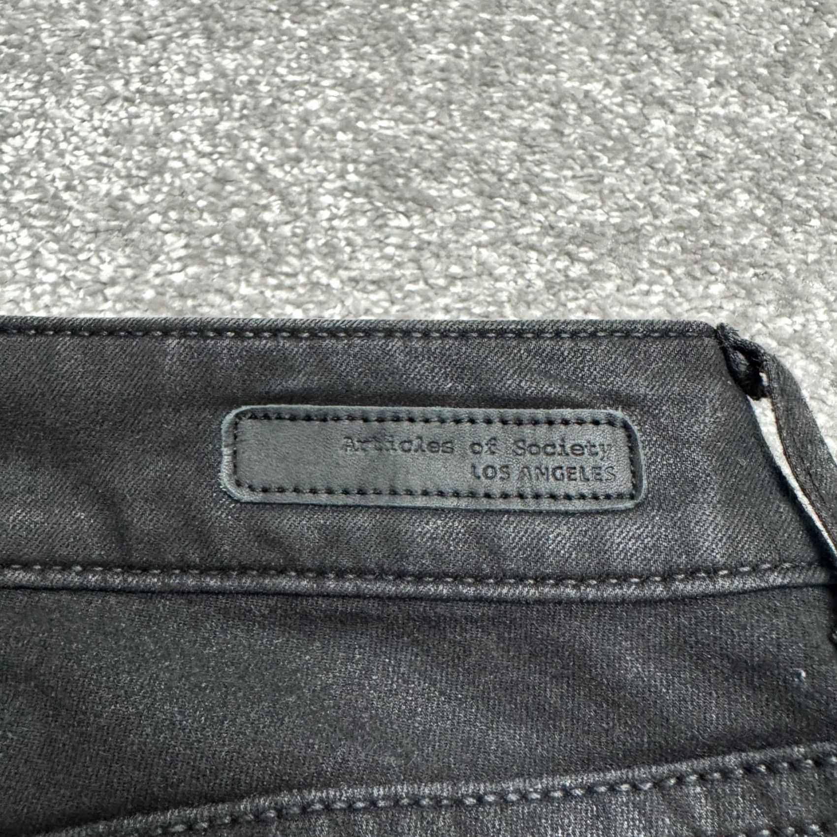 Vintage Articles Of Society Mya Moto Jeans Womens 26 Black Skinny Denim 5-Pocket Regular Rise Button Zip Stretch QTY: N/A Womens Size 26" / US 2 / IT 38 - 6 Thumbnail