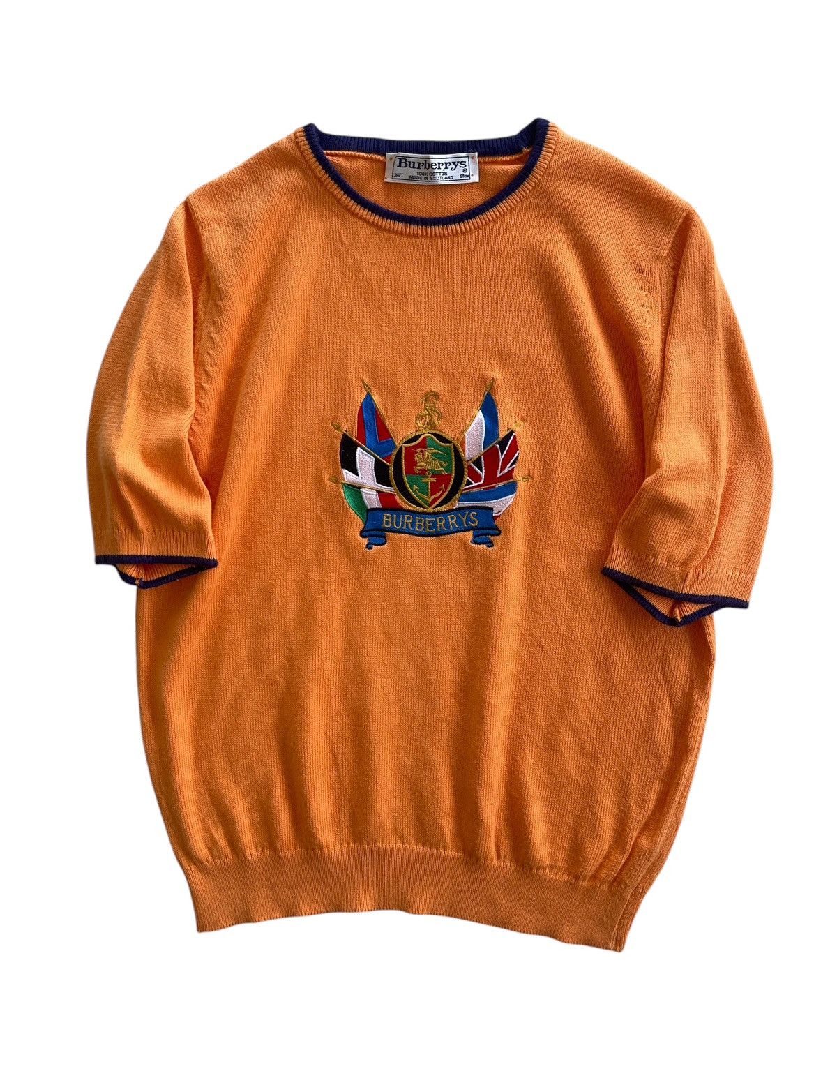 Burberry Vintage Burberrys Scotland Big Logo Knitted Shirt Size M / US 6-8 / IT 42-44 - 1 Thumbnail