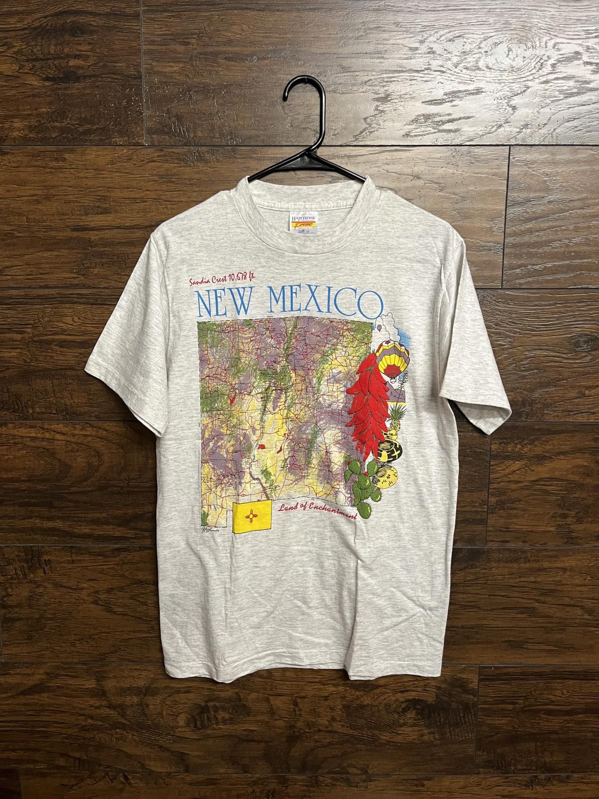 Designer VTG Sandia Crest New Mexico T-shirt Map Land of Enchantment Size US M / EU 48-50 / 2 - 1 Thumbnail