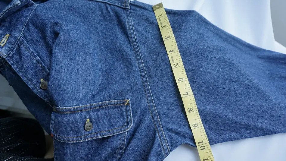 Edwin 🔥Vintage EDWIN 503 Orange Tab Long Sleeve Denim Shirt Size US L / EU 52-54 / 3 - 11 Thumbnail
