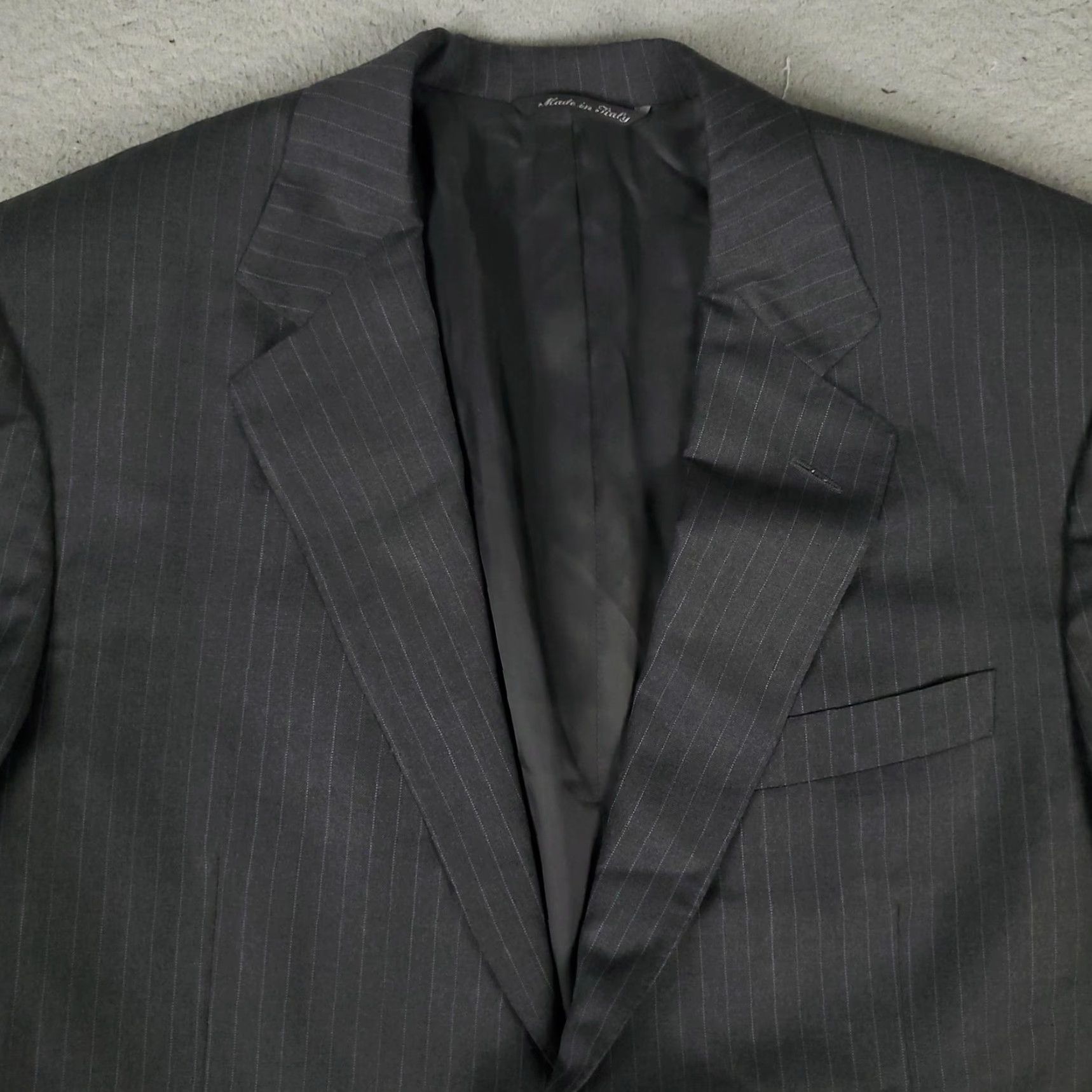 Canali Canali Suit Jacket Men's 52 Regular Gray Pinstripe Wool Super 120s Business Formal Two-Button Notch Lapel Size 52R - 2 Thumbnail