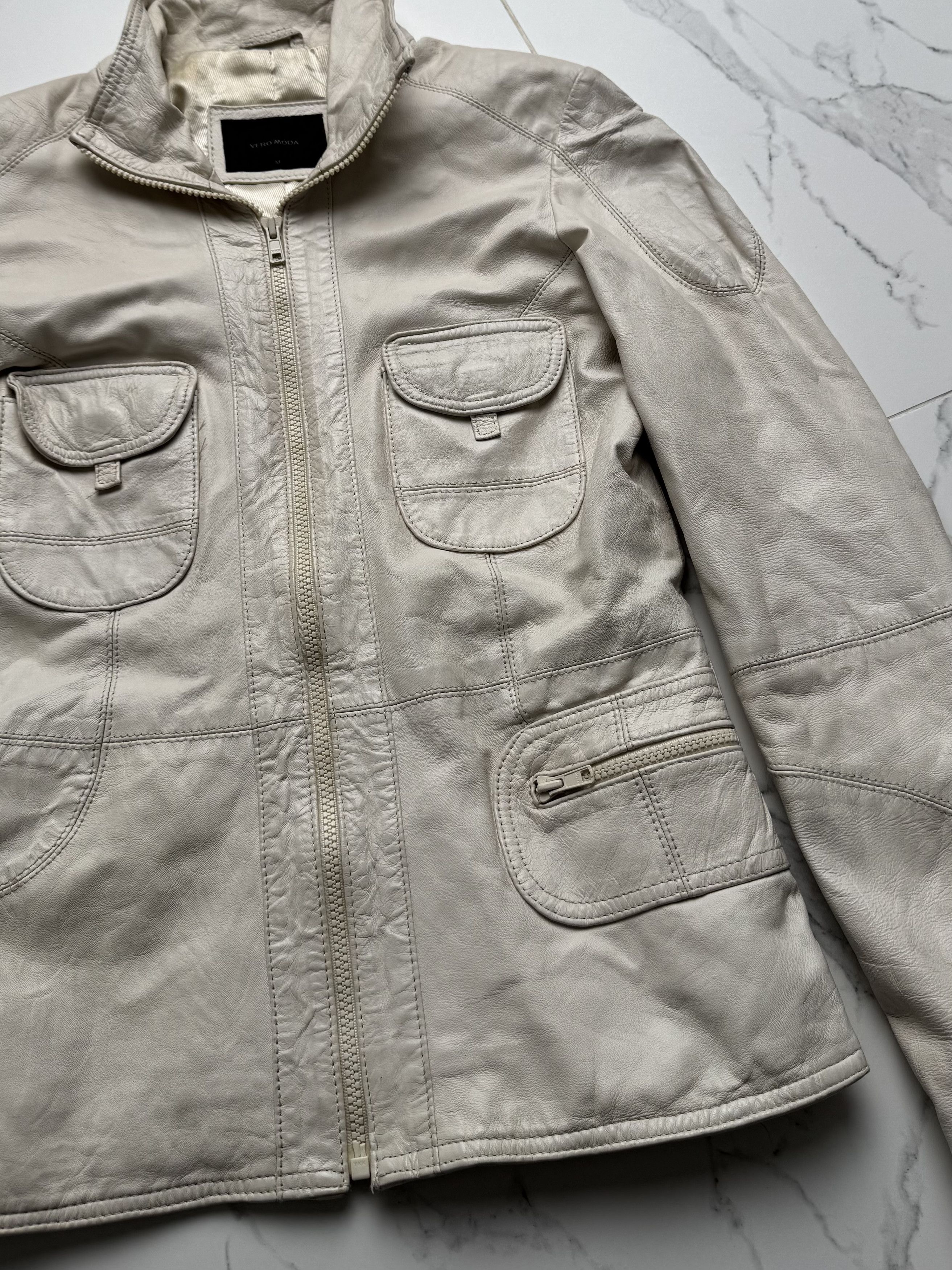 Genuine Leather Leather Jacket Women Zip Utility Fitted Pocket Y2K Size M Size M / US 6-8 / IT 42-44 - 7 Thumbnail
