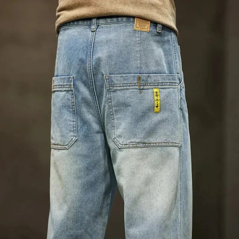 Japanese Brand Loose Retro Blue Denim Size US 32 / EU 48 - 4 Thumbnail