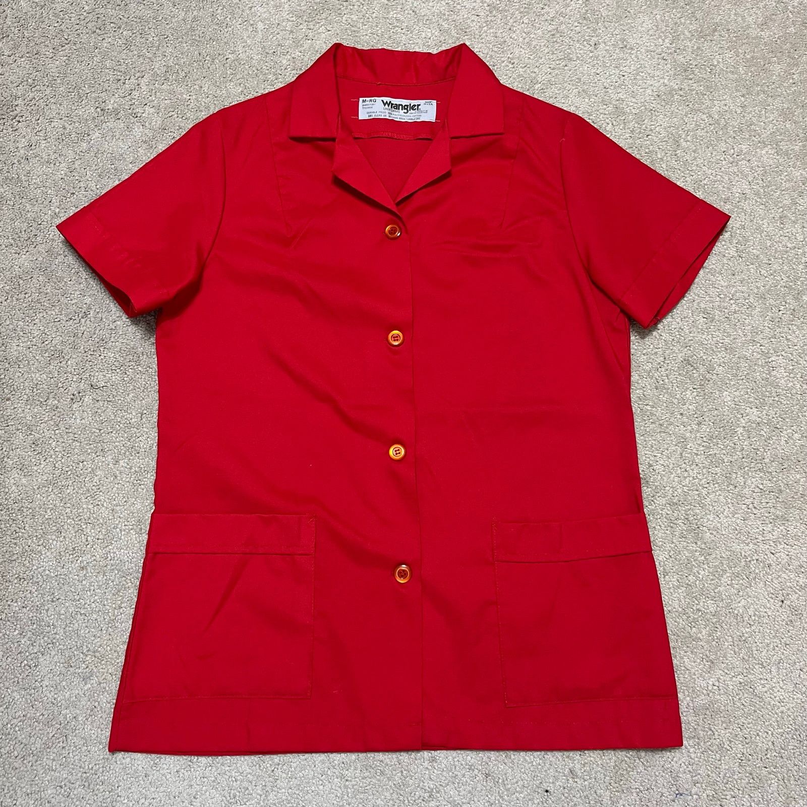 Wrangler Vintage Wrangler Preppy 80s Solid Red Polo Work Shirt Medium Size US M / EU 48-50 / 2 - 1 Thumbnail