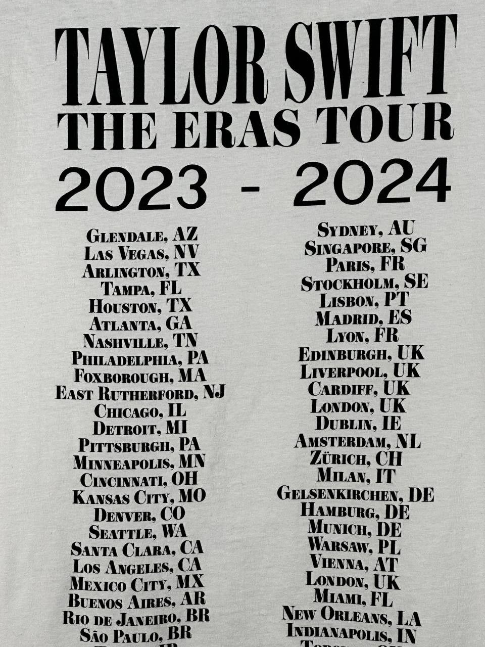 Band Tees Taylor Swift The Eras Tour Rare Printed T Shirt Size XS / US 0-2 / IT 36-38 - 12 Thumbnail