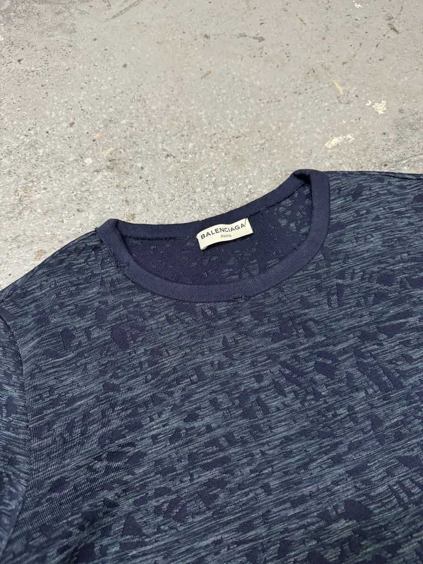 Balenciaga × Vintage SS2013 Balenciaga Navy Textured Sweater by Nicolas Ghesquiere Size US S / EU 44-46 / 1 - 9 Thumbnail