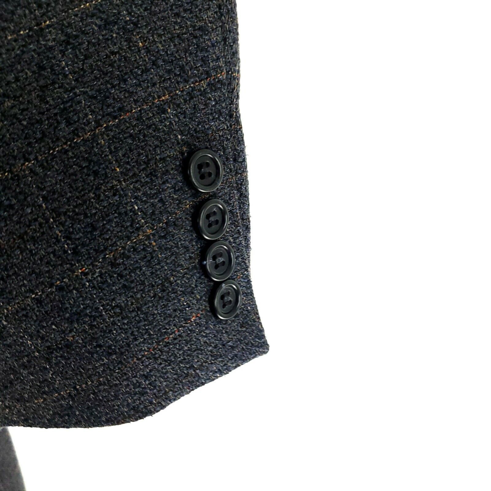 Pronto Uomo Pronto Uomo Wool 3 Button Blazer 42R Gray Blue W/ Brown Wind Size 42R - 4 Thumbnail