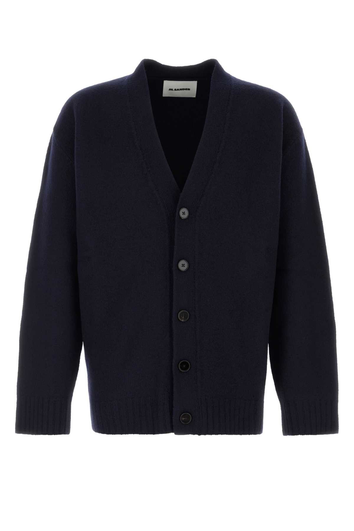Jil Sander Dark Blue Wool Cardigan Size US M / EU 48-50 / 2 - 1 Thumbnail