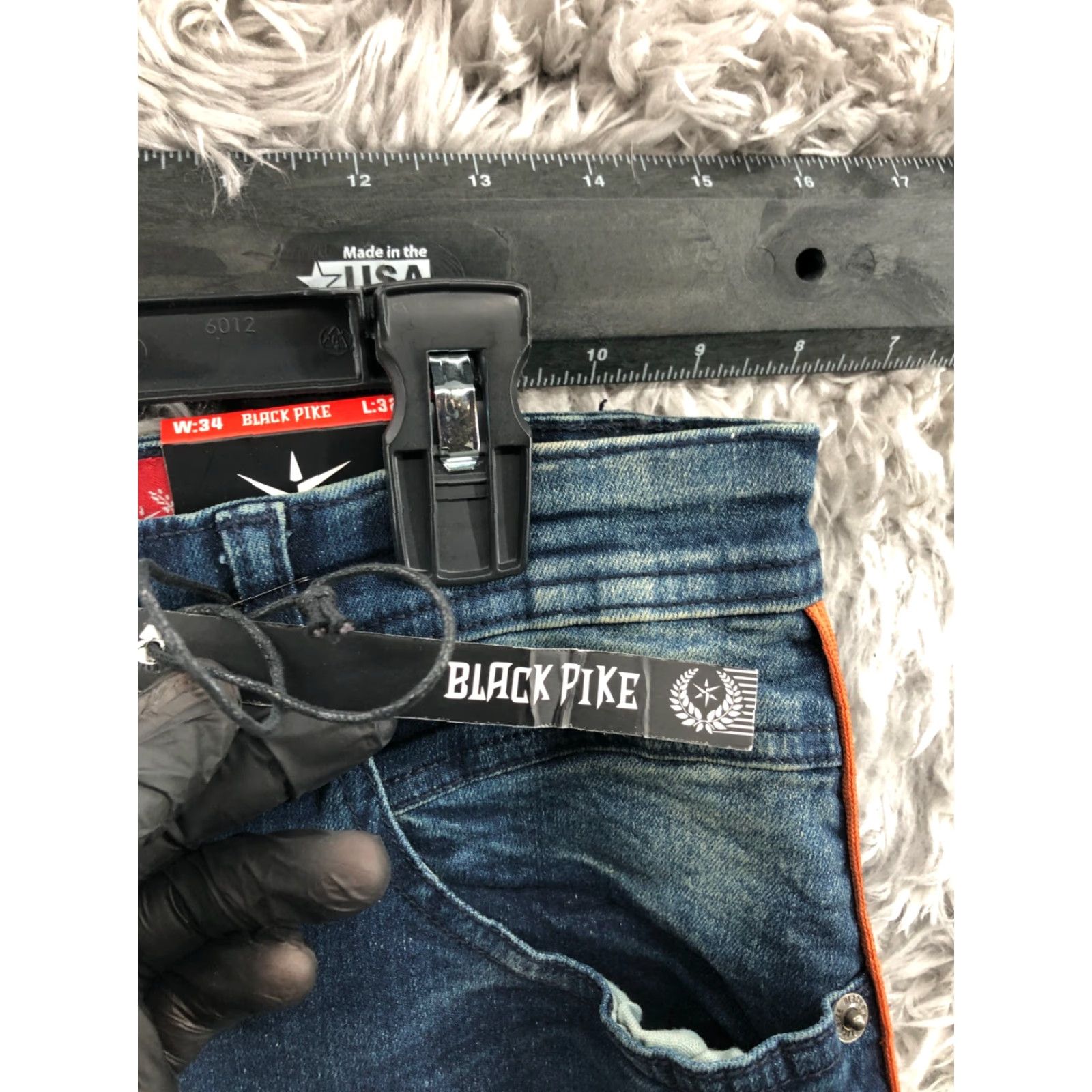 Vintage Black Pike Jeans Slim Tapered 34x32 Mens Blue Denim 5-Pocket Style Slim Regular Size US 34 / EU 50 - 2 Thumbnail
