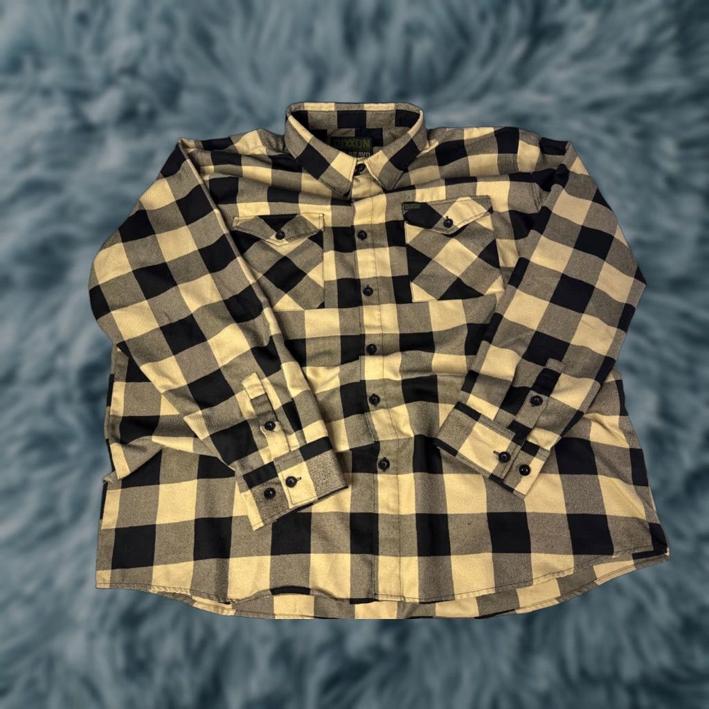 CO VINTAGE Dixxon Flannel Co The Bravo Plaid Shirt 3XL Black & Tan Checkered Button Down Men Shirt Size US XXL / EU 58 / 5 - 1 Thumbnail
