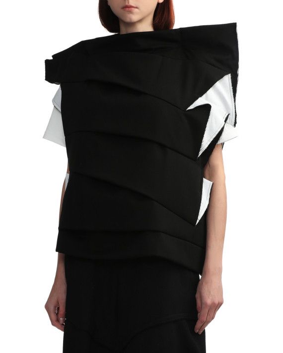 Comme des Garcons Rare comme des garcons AW23 TUCK TIERED WOOL volume TOP Size S / US 4 / IT 40 - 3 Thumbnail