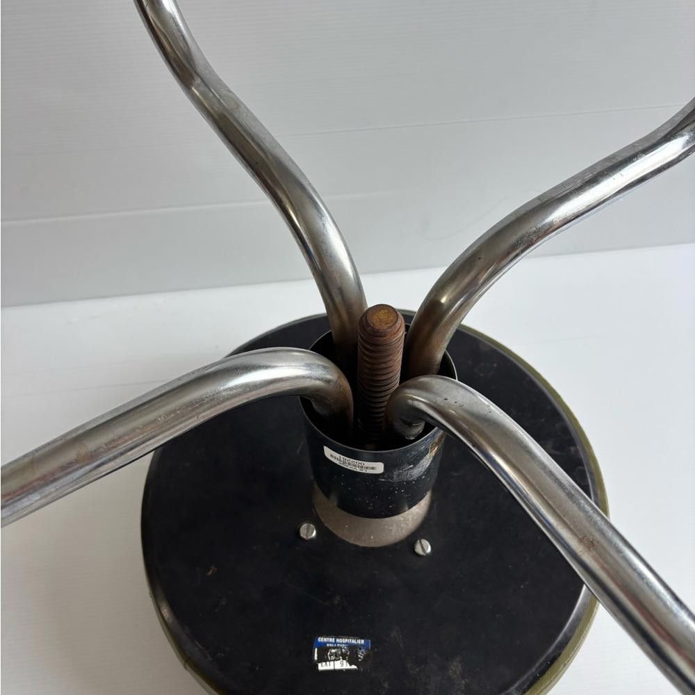 Designer Vintage 1961 Green Rolling Chrome Adjustable Stool Chair Size ONE SIZE - 5 Thumbnail