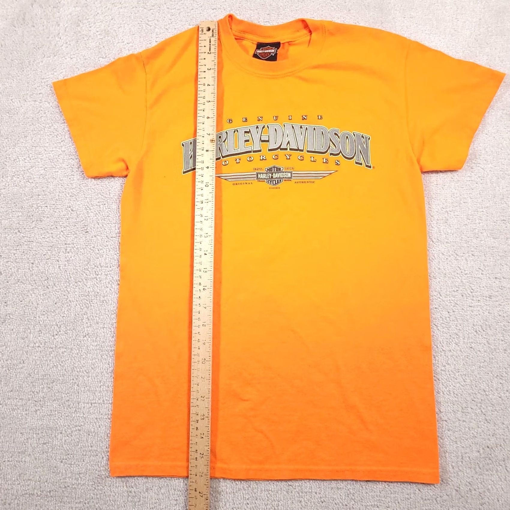 Harley Davidson Harley-Davidson Shirt Mens Small Orange Short Sleeve Motorcycle Logo Crew Neck T-Shirt Size US S / EU 44-46 / 1 - 5 Thumbnail