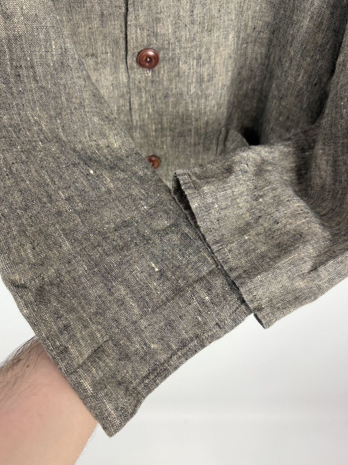 Vintage 1990s Vintage FLAX by Jeanne Engelhart Linen Chore Jacket Size L / US 10 / IT 46 - 7 Thumbnail